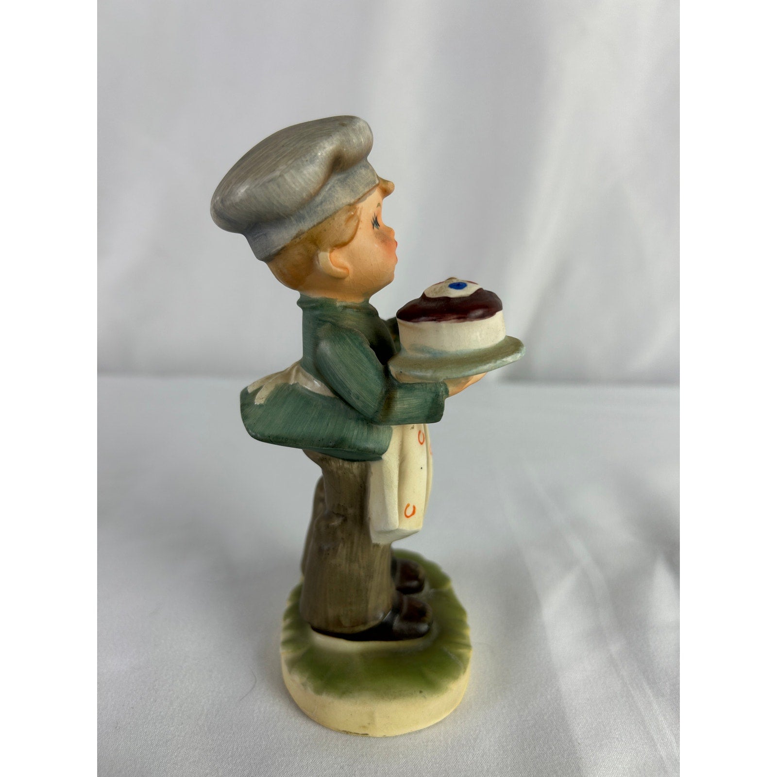 Napco Japan Boy With Cake Figurine Baker Serving Dessert Vintage