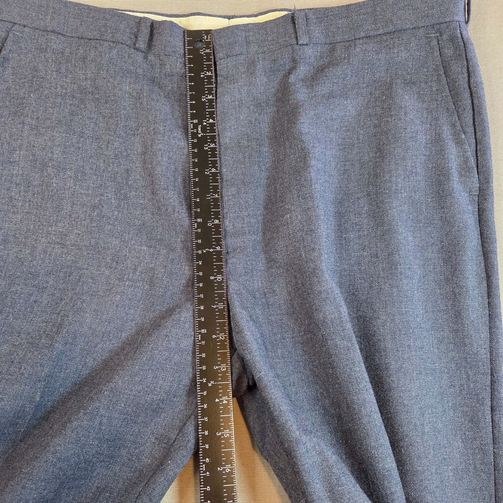 Vintage 1970s B.P. Britches Blue Dress Slacks 38x27 Wool Blend USA Made