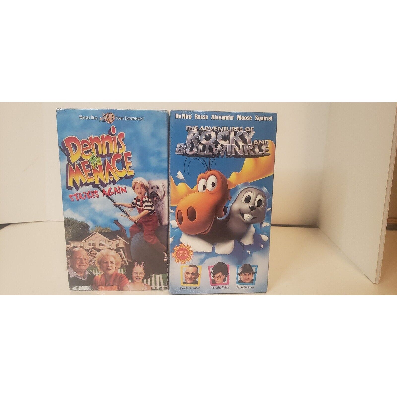 Dennis the Menace/Rocky & Bullwinkle VHS New Sealed Lot of 2 Kid's Movies