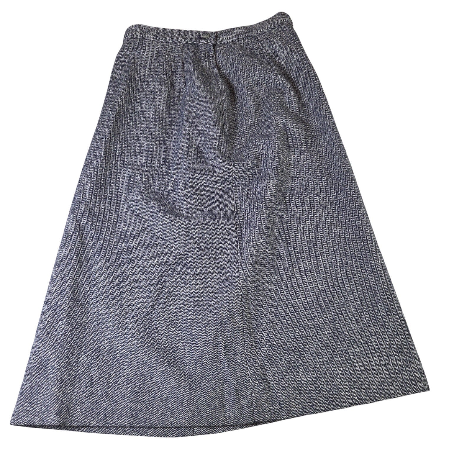 Pendleton Virgin Wool Skirt Womens 10 Herringbone USA Vintage Midi A Line