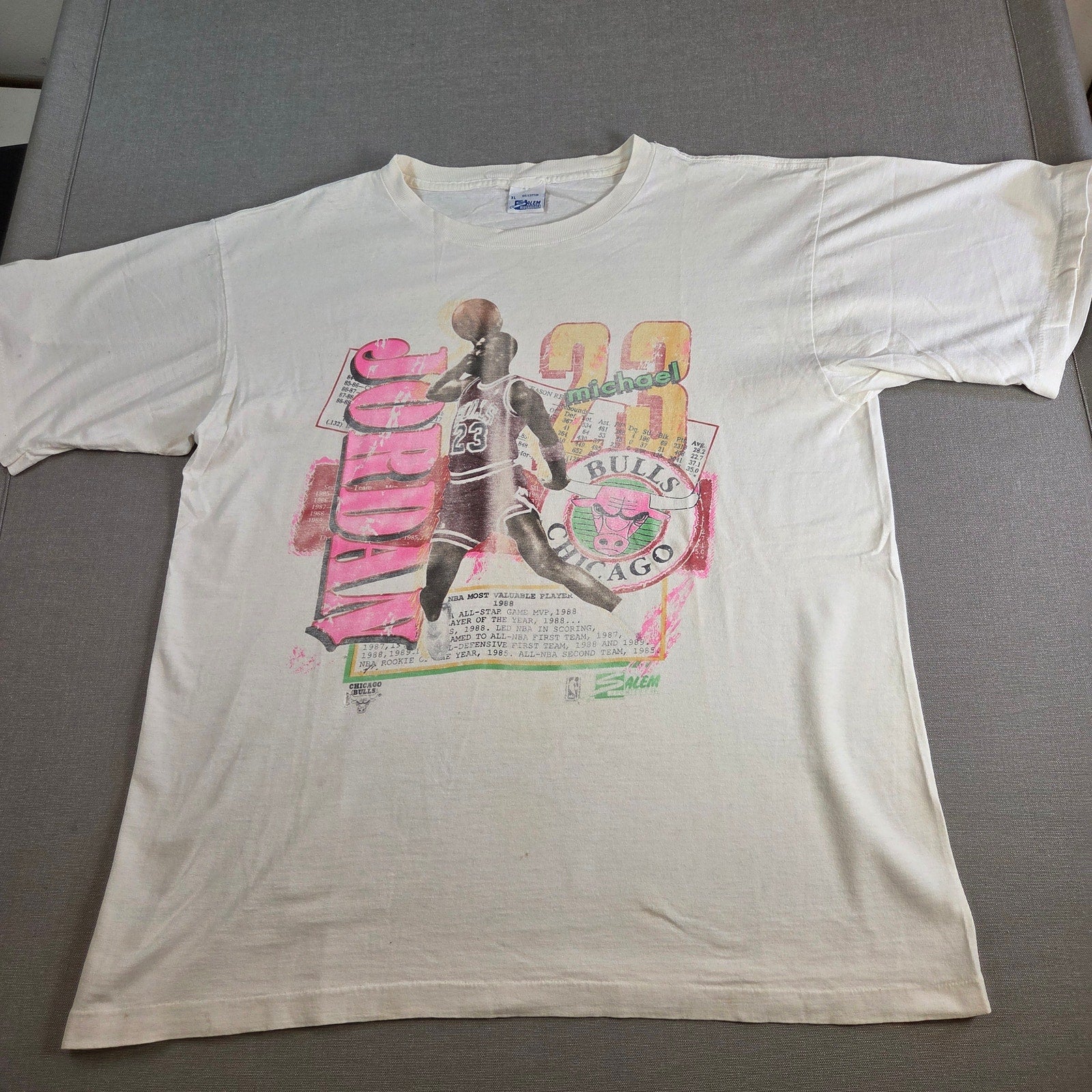 Michael Jordan Chicago Bulls Vintage Salem Sportswear Tee XL 80s MVP USA