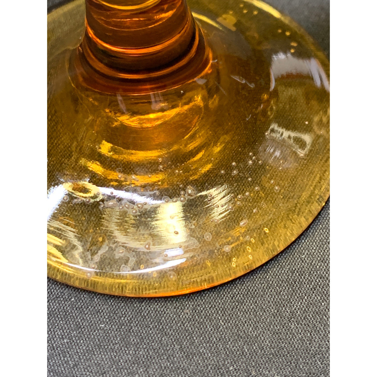 Vintage Libbey Americana Amber Wine Goblets Embossed Floral Set of 6