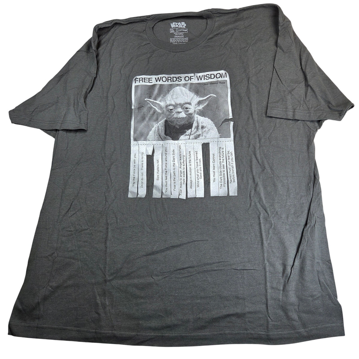 Star Wars Yoda Free Words of Wisdom T-Shirt Men's 3XL Fifth Sun Graphic Tee