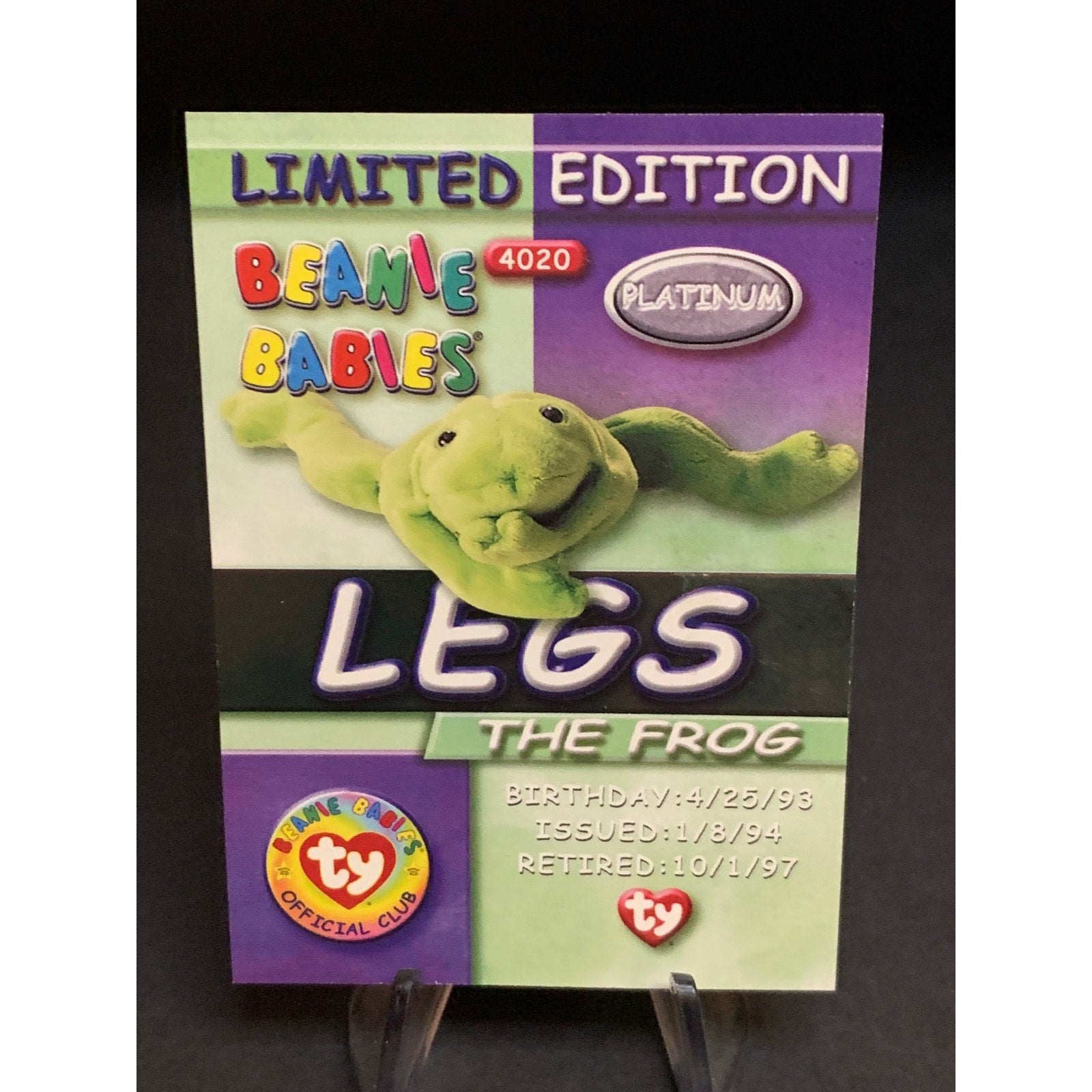 1999 Topps Ty Beanie Babies Platinum Limited Edition Card Lot Of 7 NM