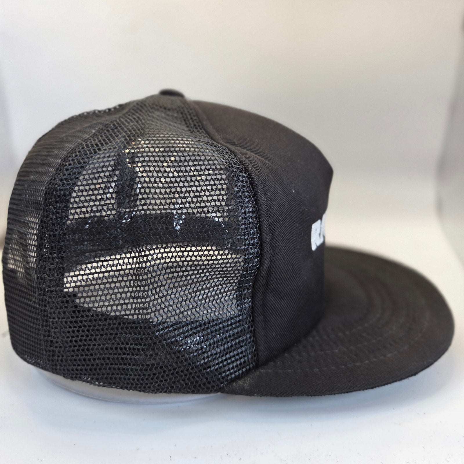 Vintage Raymond Forklift Mesh Trucker Snapback Hat Adjust-A-Tab Made USA