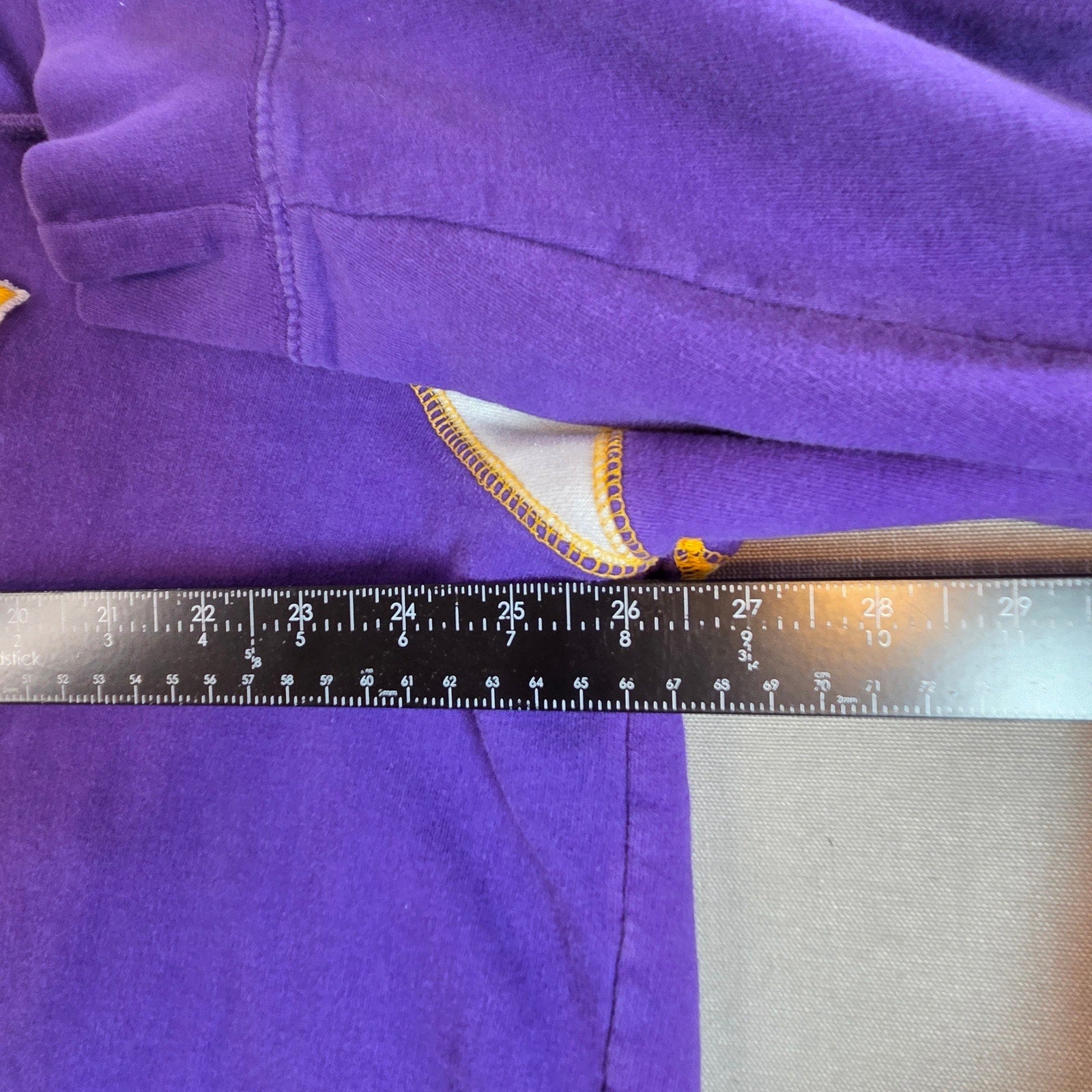 NFL Team Apparel Vikings 2XL Purple Full Zip Hoodie Yellow Lined