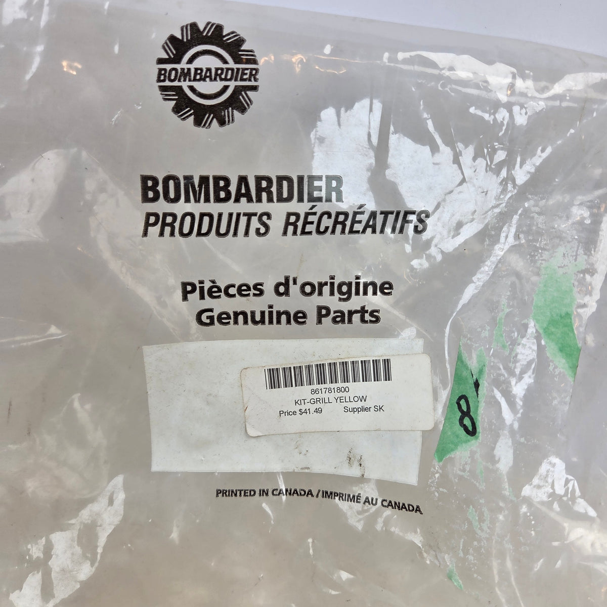 OEM Bombardier Ski-Doo ZX Yellow Grille Kit 861781800 New Complete NOS OEM