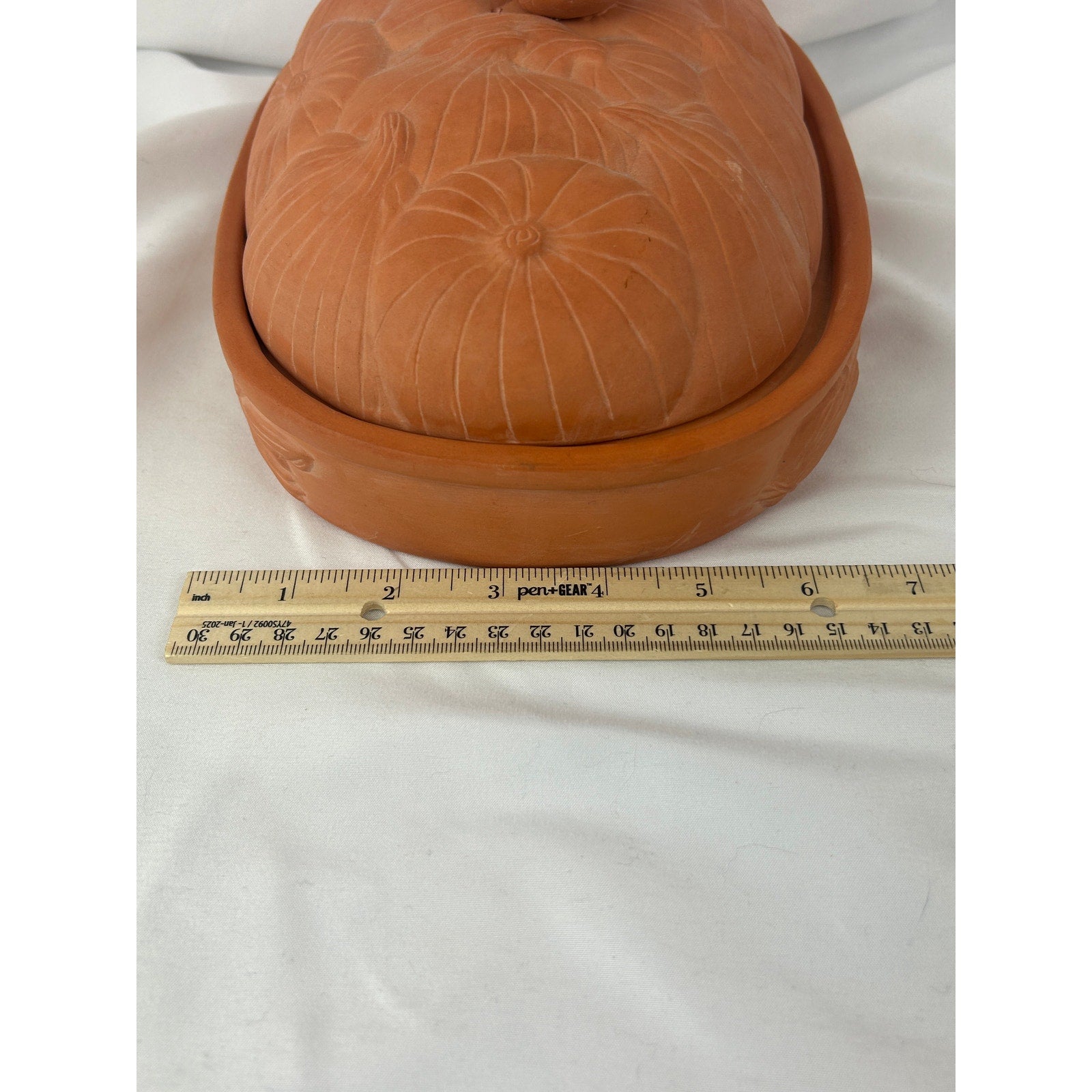 Vintage Pumpkin Covered Serving Dish Boston Warehouse 1994 Ceramic