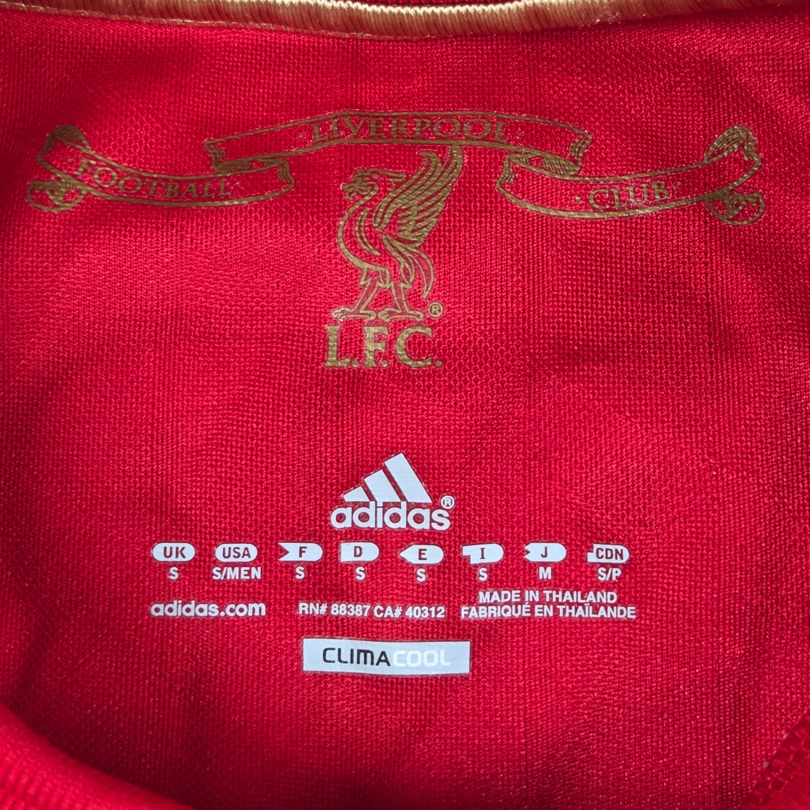 Adidas Liverpool FC Andy Carroll 9 ClimaCool Soccer Jersey Small EPL 2012