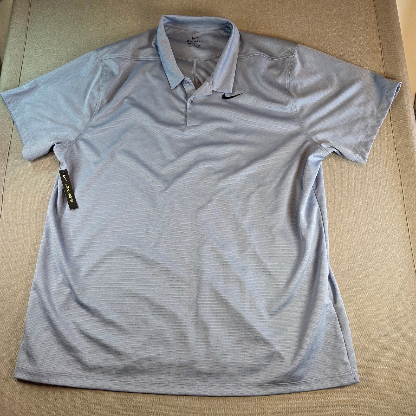 Nike Dri-Fit Polo Shirt XXL Light Blue Standard Fit NWT