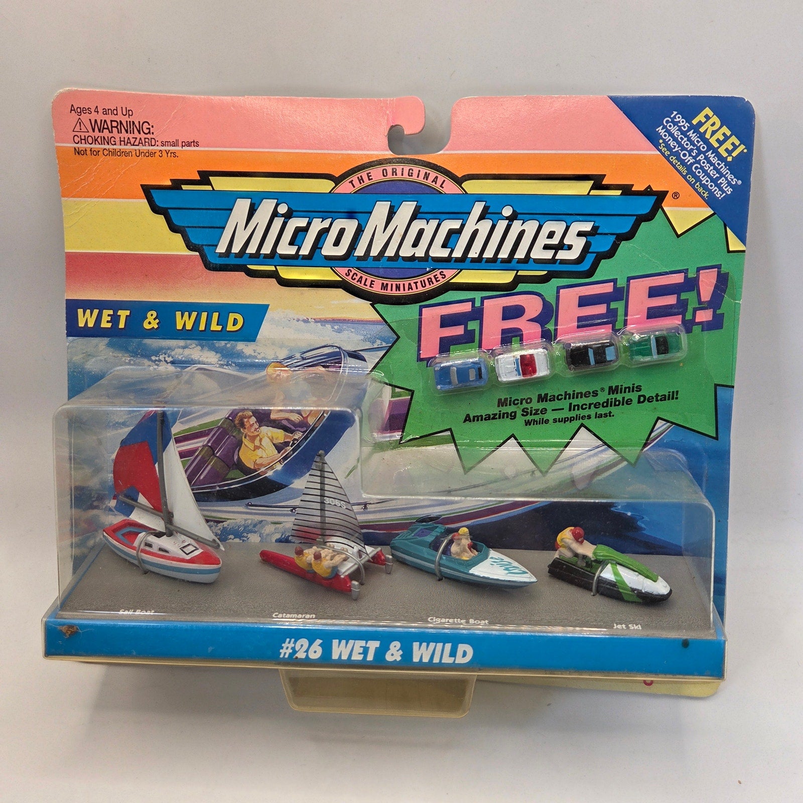 Galoob Micro Machines #26 Wet & Wild 1994 Sealed Boat Set Bonus Minis MOC