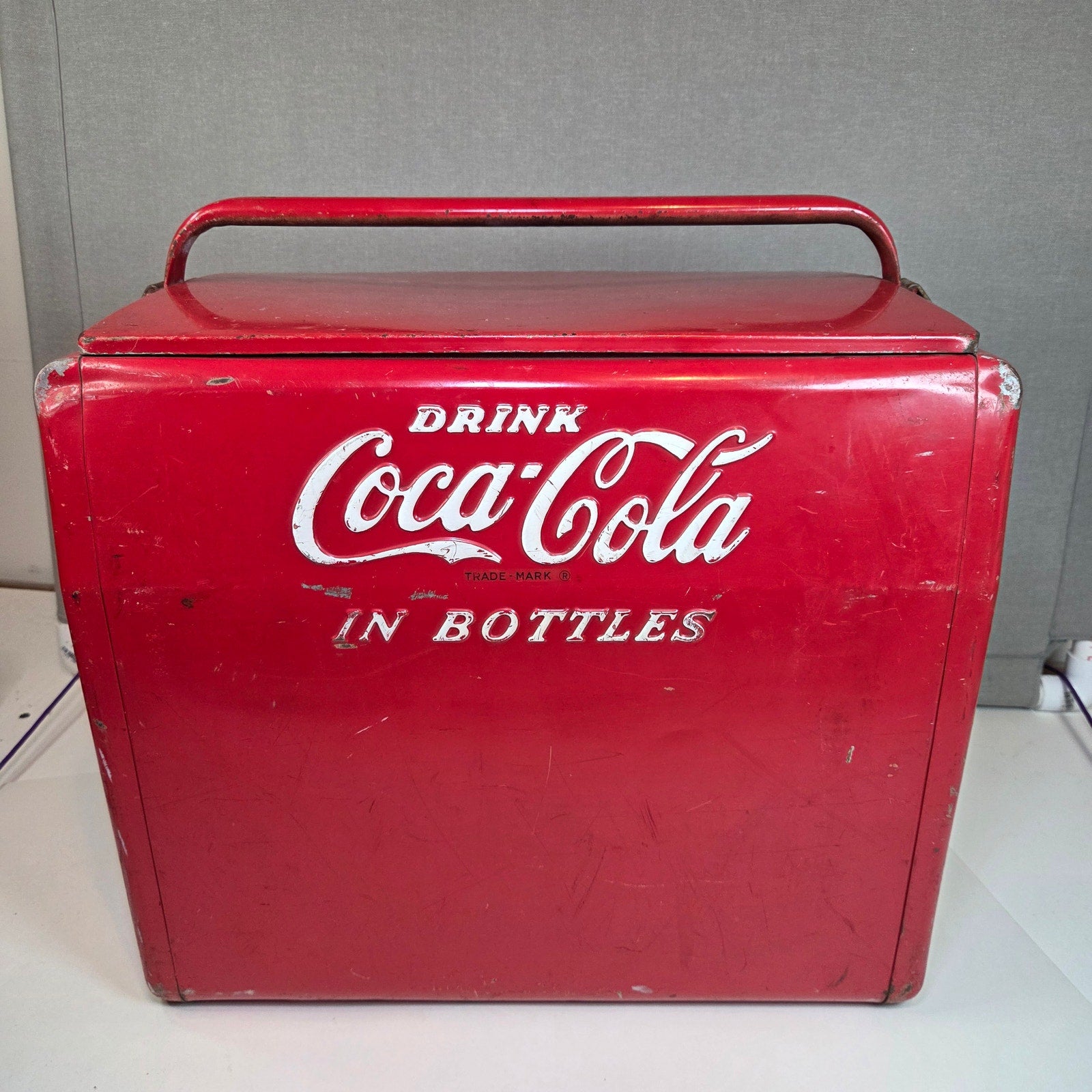 Vintage 1950s Coca-Cola Cavalier Metal Cooler w/ Tray & Opener Chattanooga TN