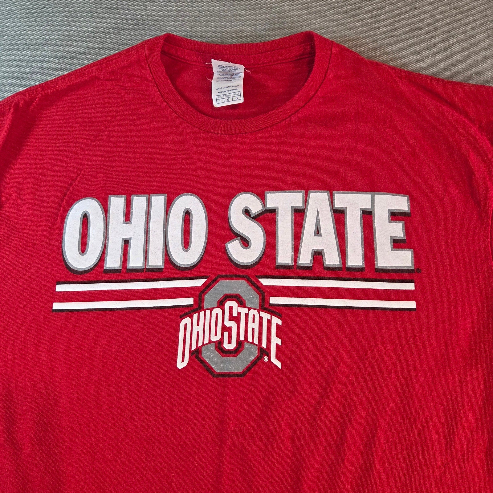 Ohio State Buckeyes Red T-Shirt Delta Pro Weight Men’s L NCAA Graphic Tee