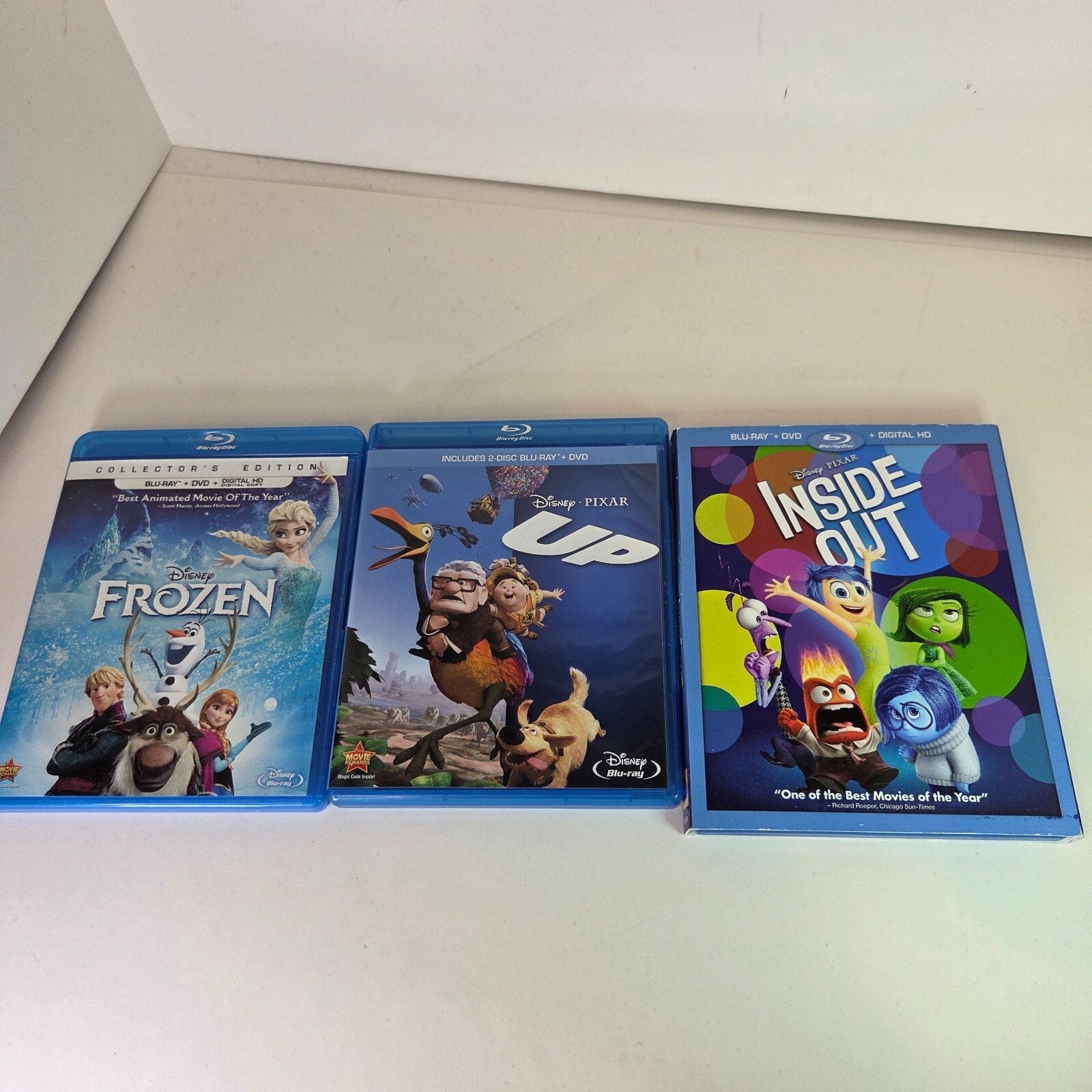 Disney Pixar lot of 3 Blu-ray DVD - Frozen, Up, Inside Out