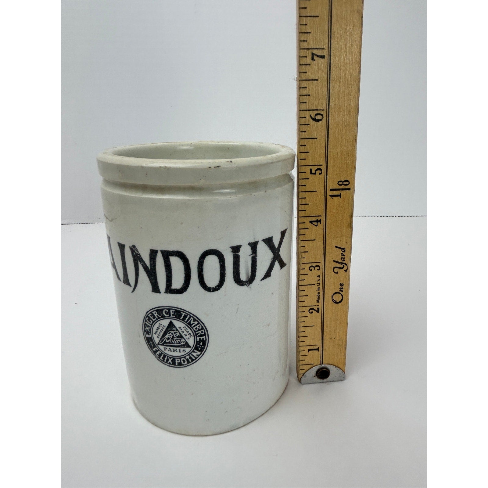 Rare Felix Potin Saindoux French Advertising Ironstone Crock Jar Luneville 1900s