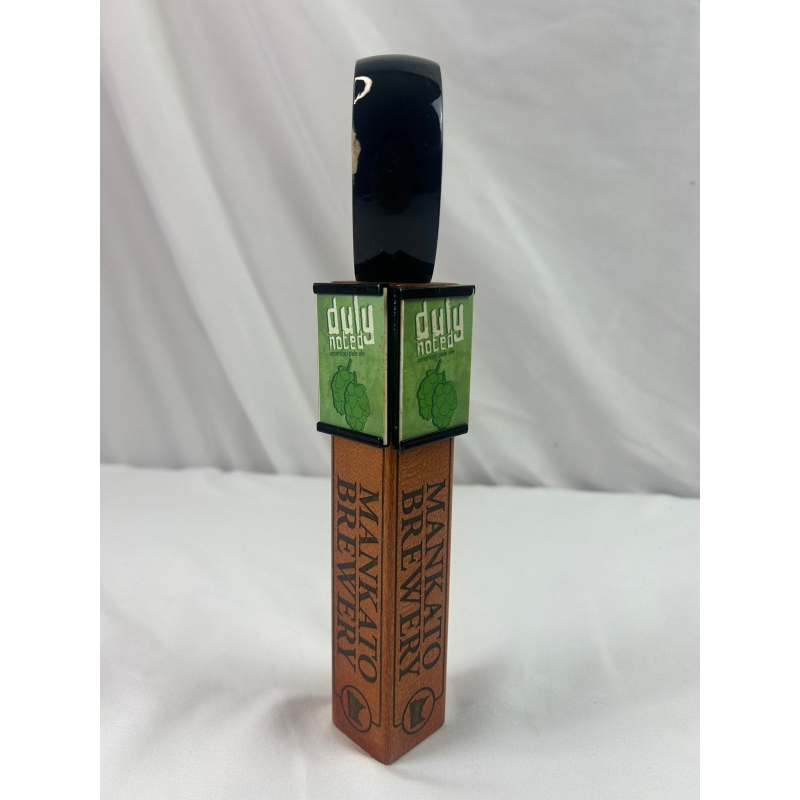 Mankato Brewery Duly Noted Pale Ale Beer Tap Handle Minnesota Wood Breweriana