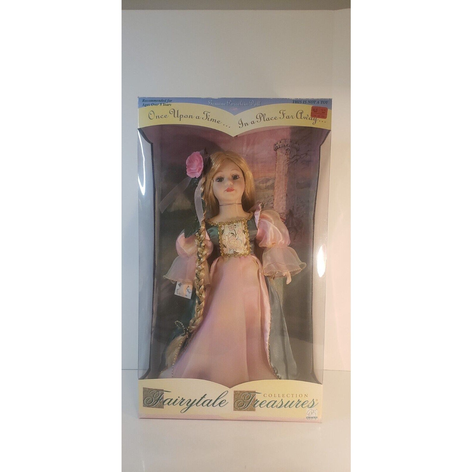 1998 Rapunzel Porcelain Doll 16" Fairytale Treasures Brass Key COA NIB w/Stand