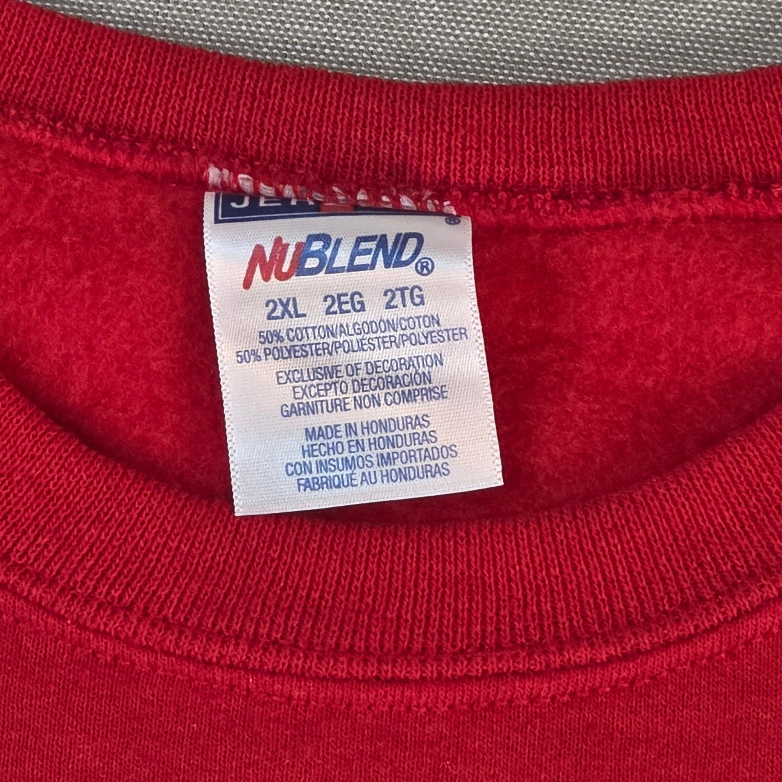 NuBlend 2XL Ugly Christmas Sweater Red Holiday Graphic Pullover Sweatshirt