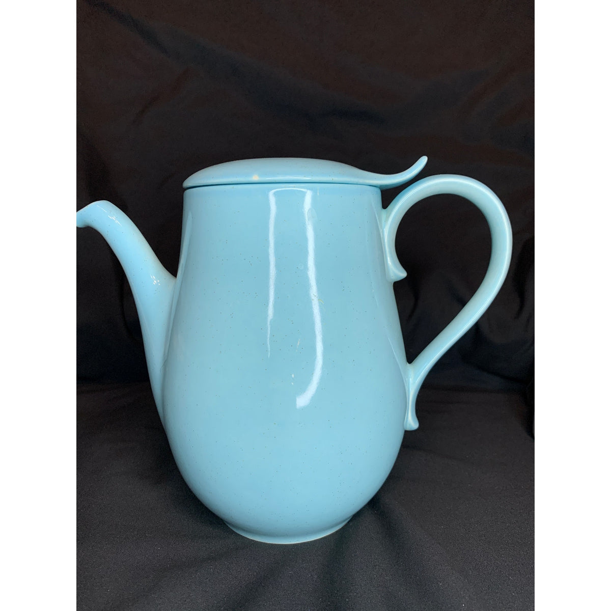 Blue Speckled Ceramic Coffee Tea Pot With Lid Retro Decor READ