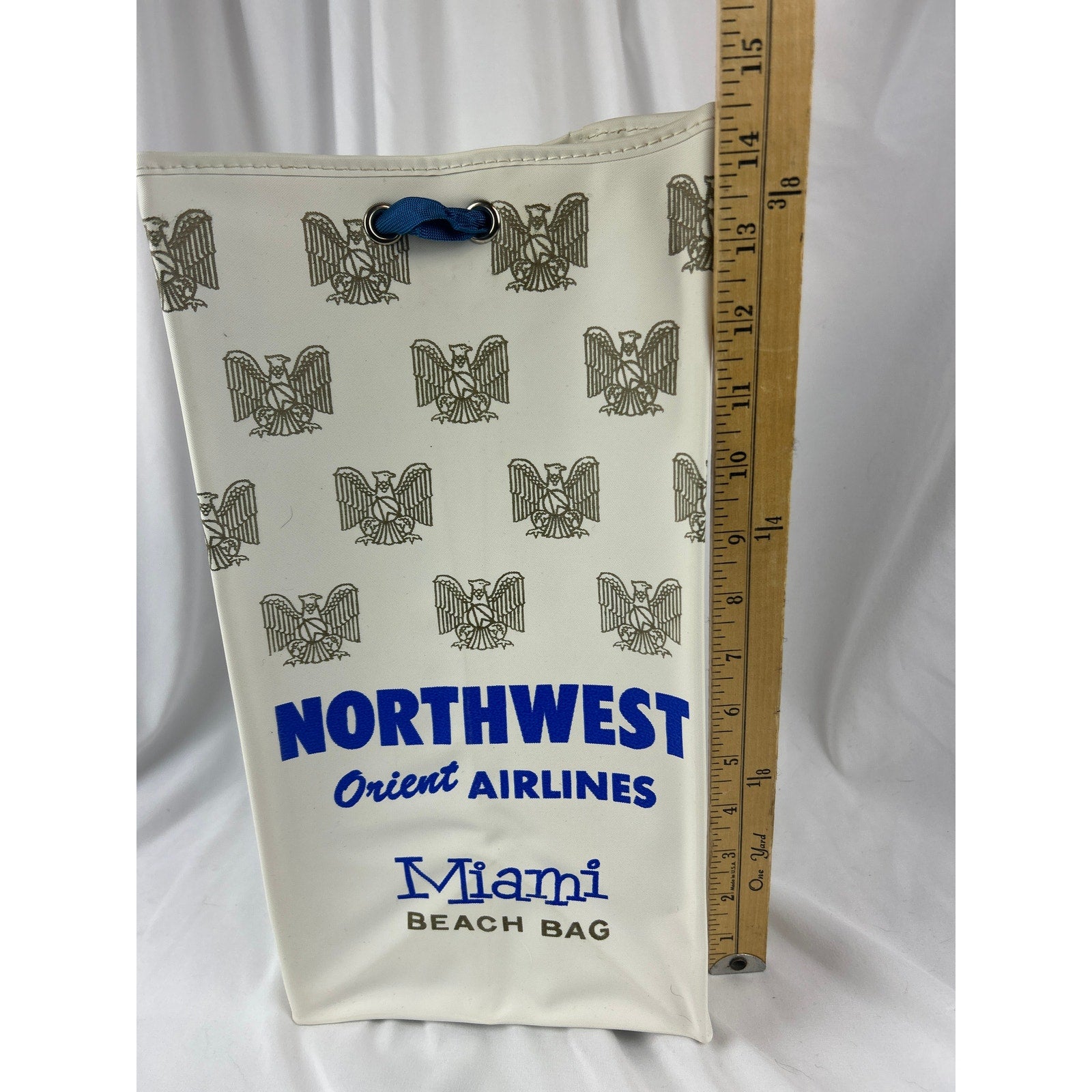 Vintage Northwest Orient Airlines Miami Beach Bag Airline Tote Movie Props