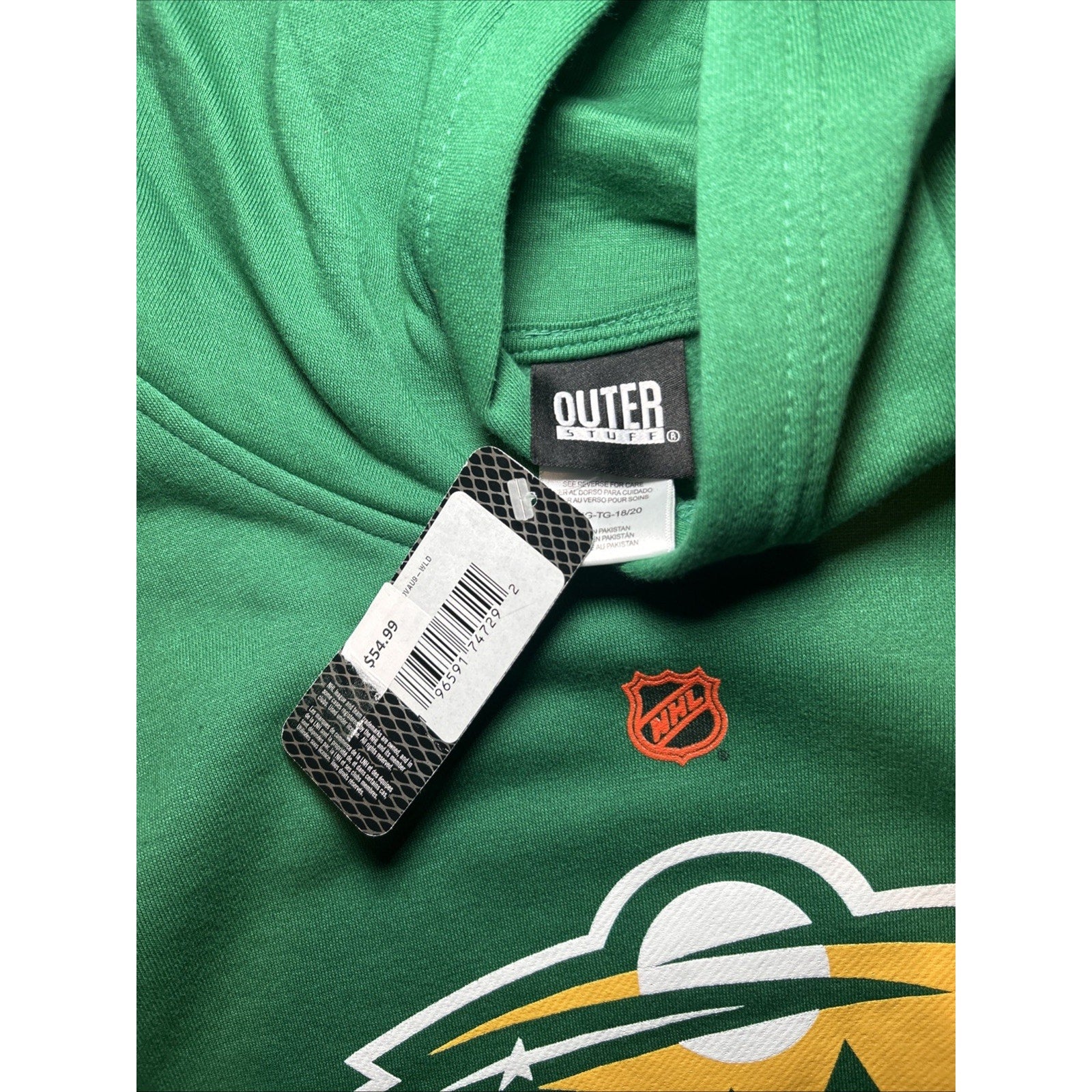 Minnesota Wild Throwback Colors Hooded Sweatshirt Outer Stuff Youth Size XL