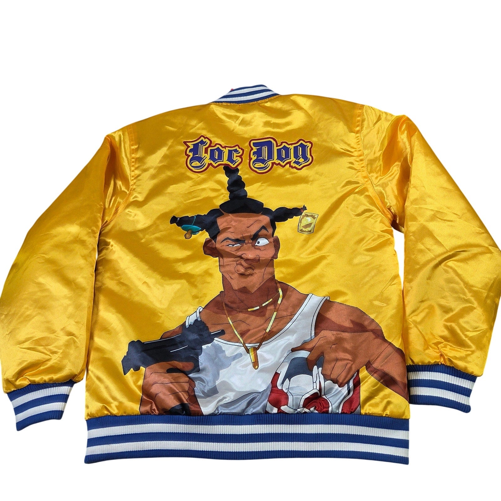 Headgear Classics Don’t Be A Menace Loc Dog Satin Varsity Jacket XL NWT