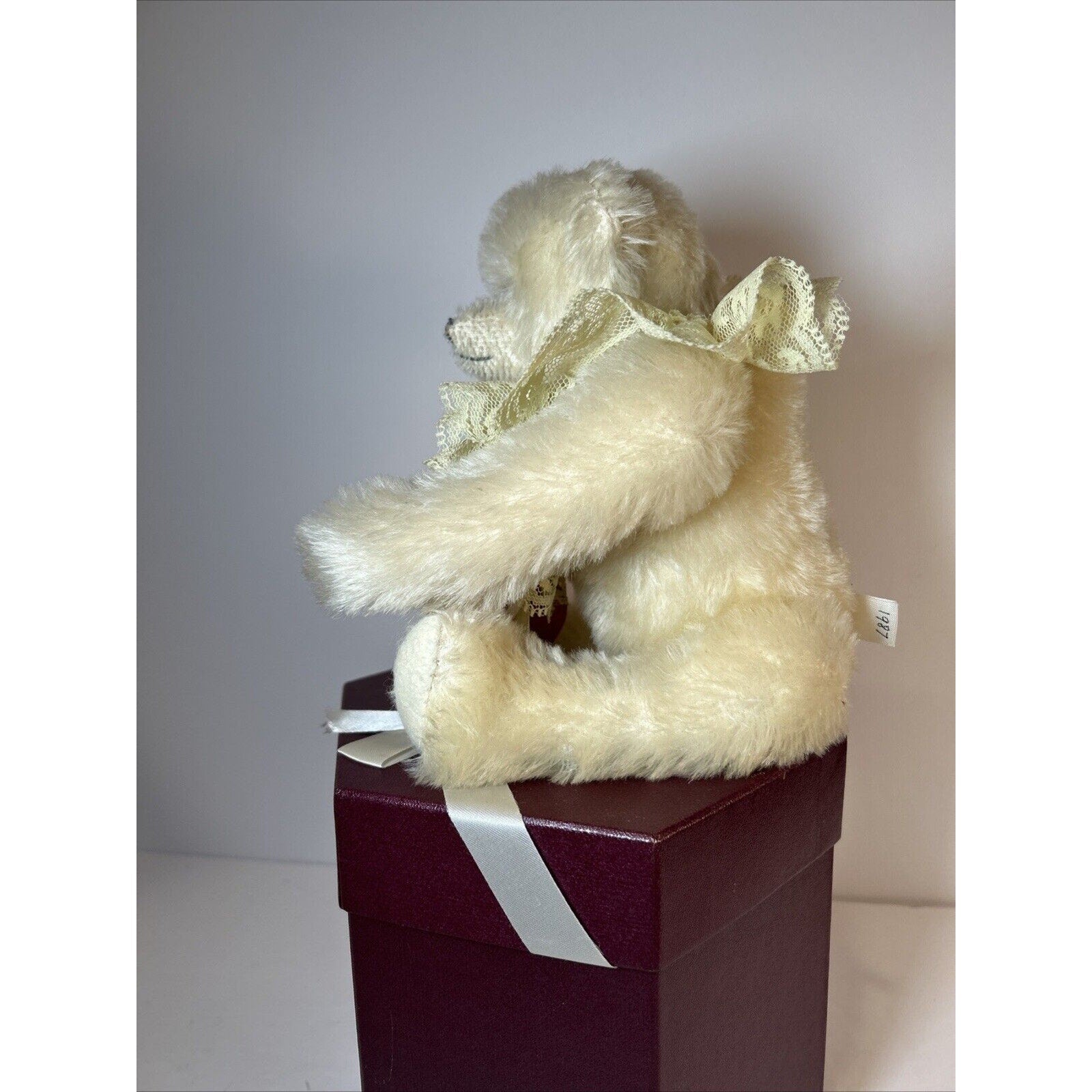 Merrythought Daisy Cranberry Hat Box Bear Mohair Ltd Ed 36/1000 UK 1994 w/ Tags