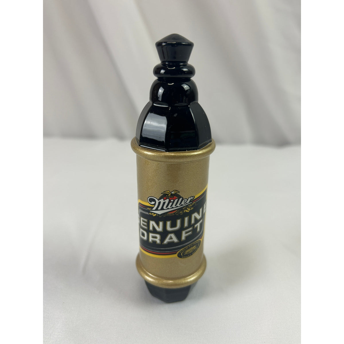 Vintage Miller Genuine Draft MGD Gold Black Beer Tap Handle Breweriana 5 Inch