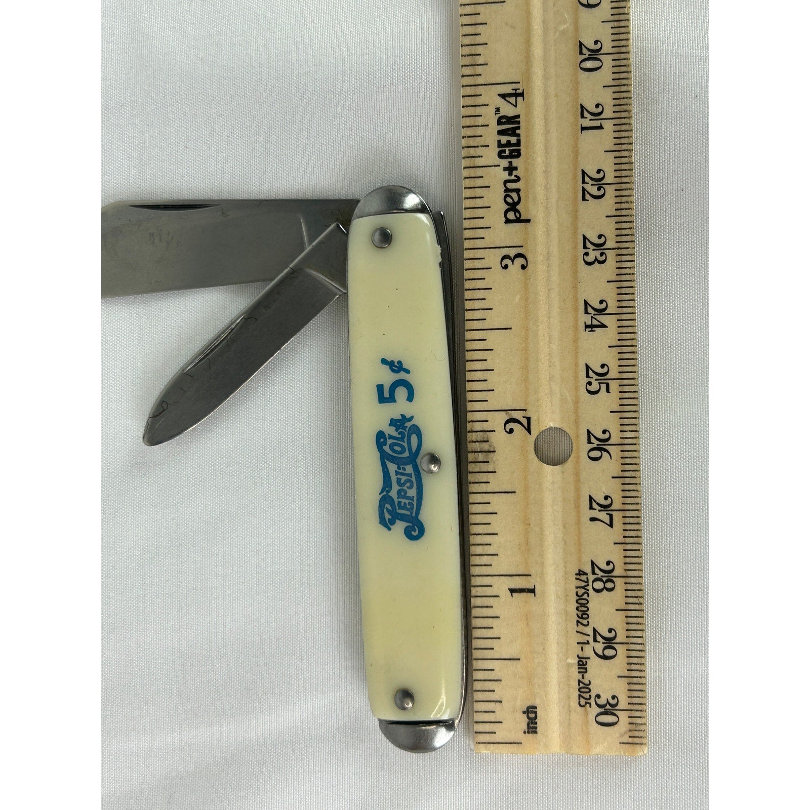 Vintage Pepsi Cola 5 Cent Advertising Pocket Knife USA Two Blade Folding Knife