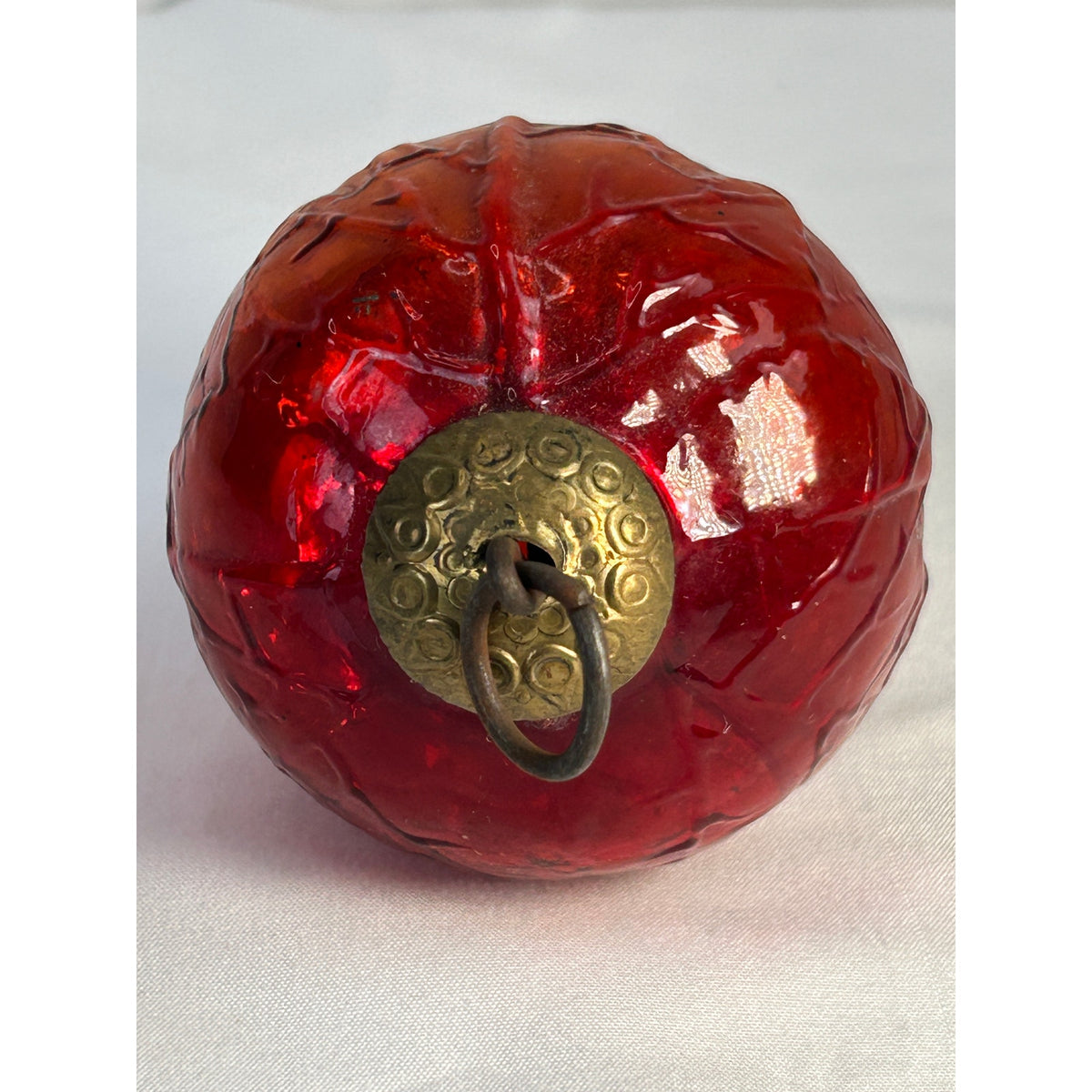 Antique 1800s German Kugel Red Grape Cluster Glass Christmas Ornament 4" Rare