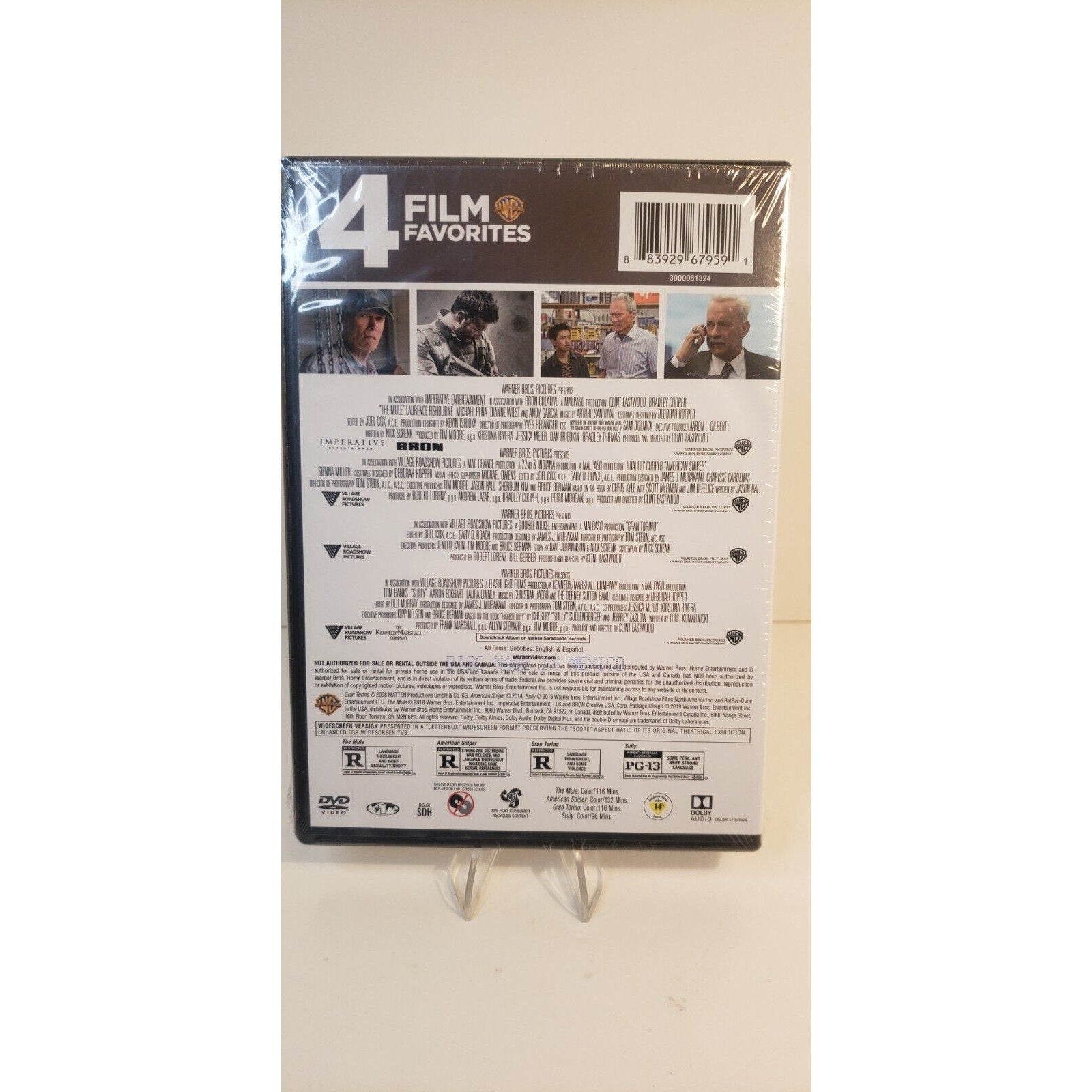 Warner Bros. 4 Film Favorites The Mule, American Sniper, Gran Torino, Sully DVD