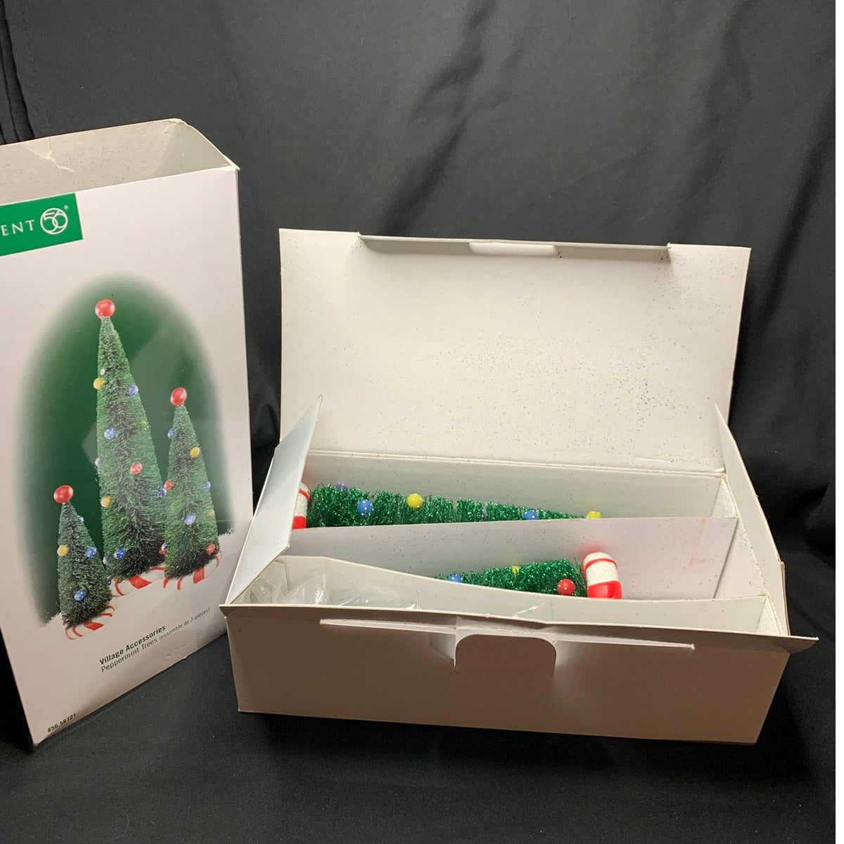 Dept 56 Peppermint Trees 56721 Village Accessories Set of 3 Original Box