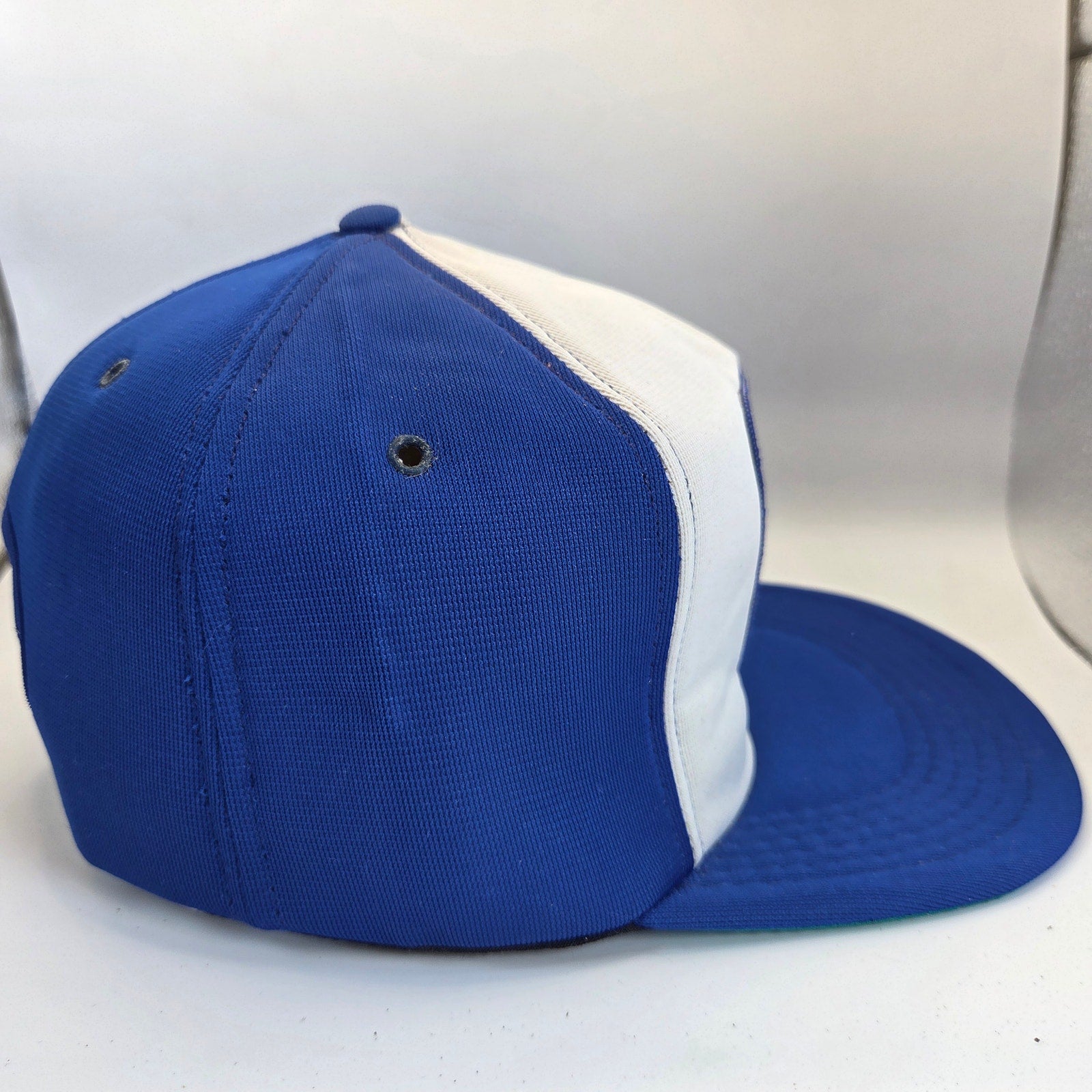 Vintage OK Hardware All Foam Snapback Hat OSFA Blue White Promotional Cap