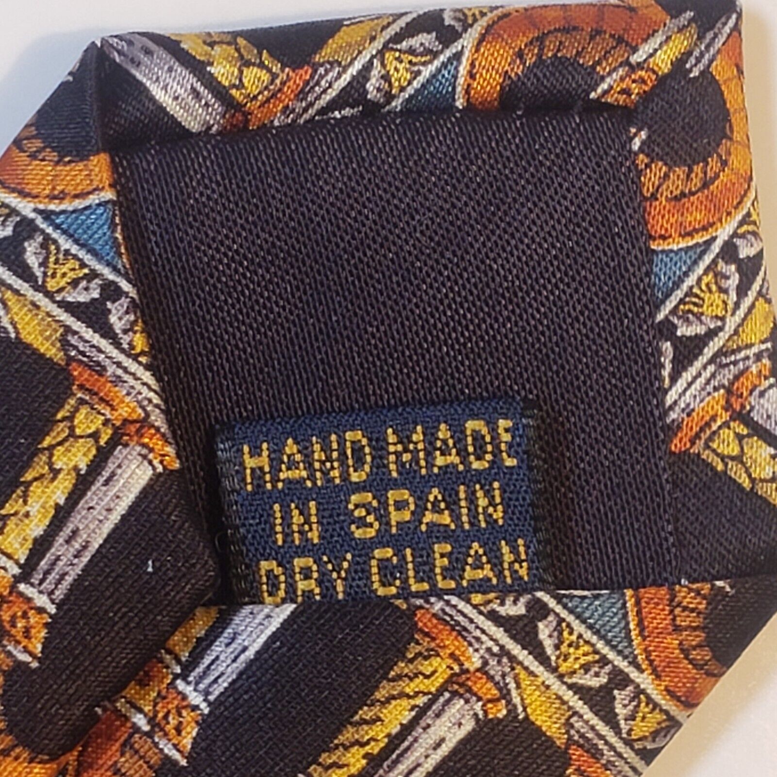 Richel Royal Pillar Pattern Silk Tie Made in Spain