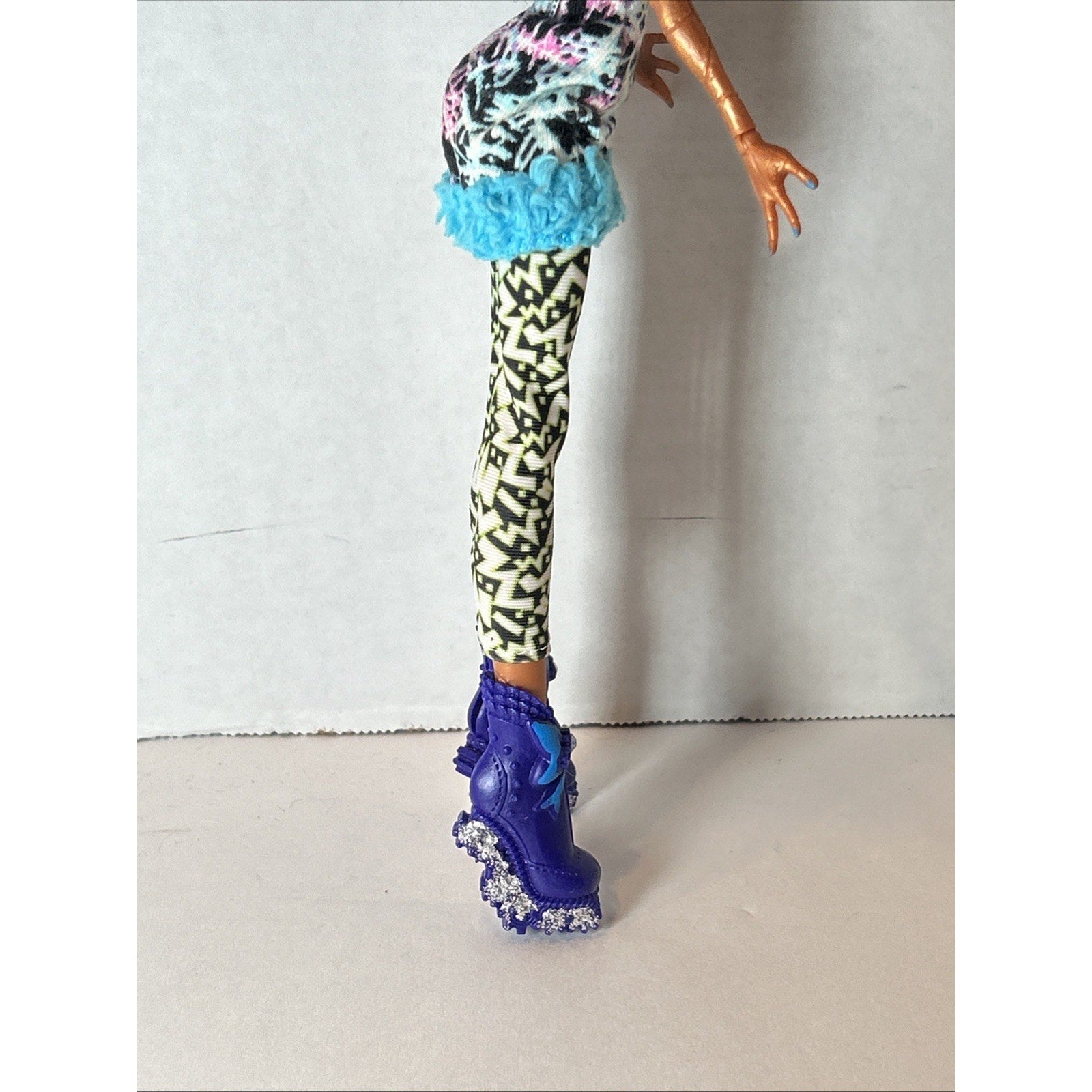 OOAK Custom Repaint Monster High Doll Blue Hair Art Doll Unique One of a Kind