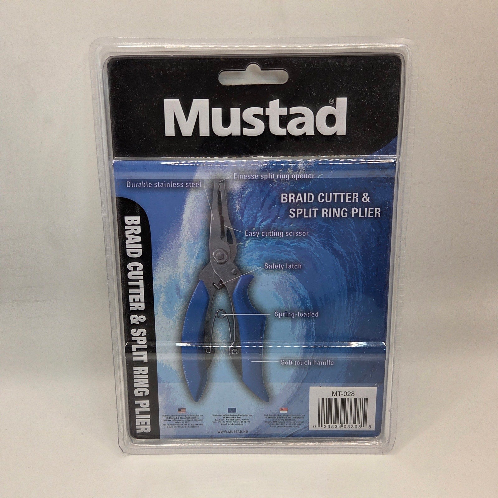 Mustad Braid Cutter Split Ring Fishing Plier NIB Stainless Steel MT-028