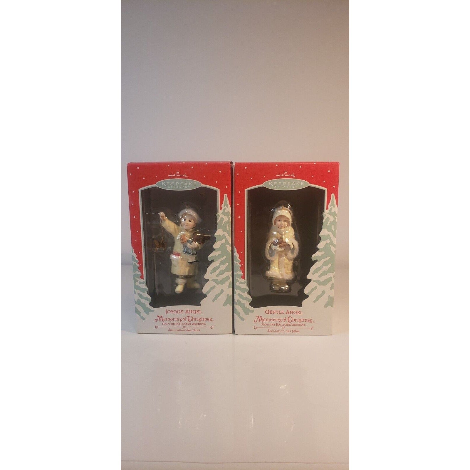Hallmark Keepsake Ornament Memories of Christmas lot of 2 - Gentle/Joyous Angels