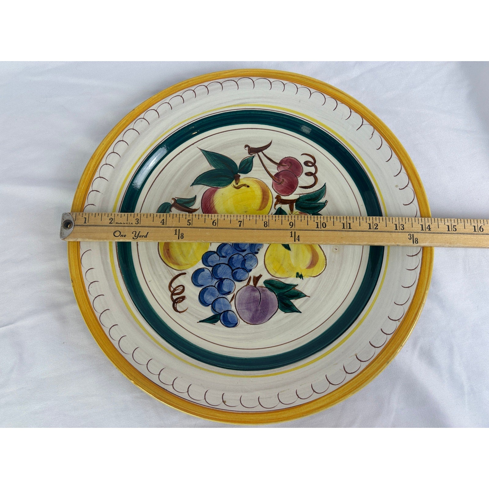 Stangl Pottery Fruit Platter Charger 14 Inch Hand Painted Trenton NJ