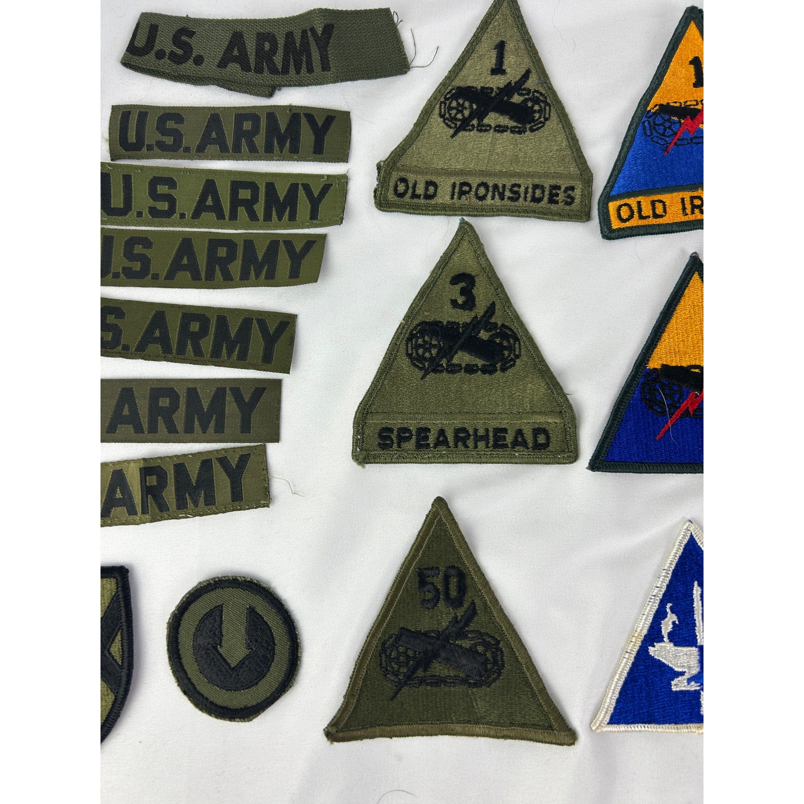 Vintage US Army Patch Lot 1st Armored Old Ironsides Infantry LEM Tapes