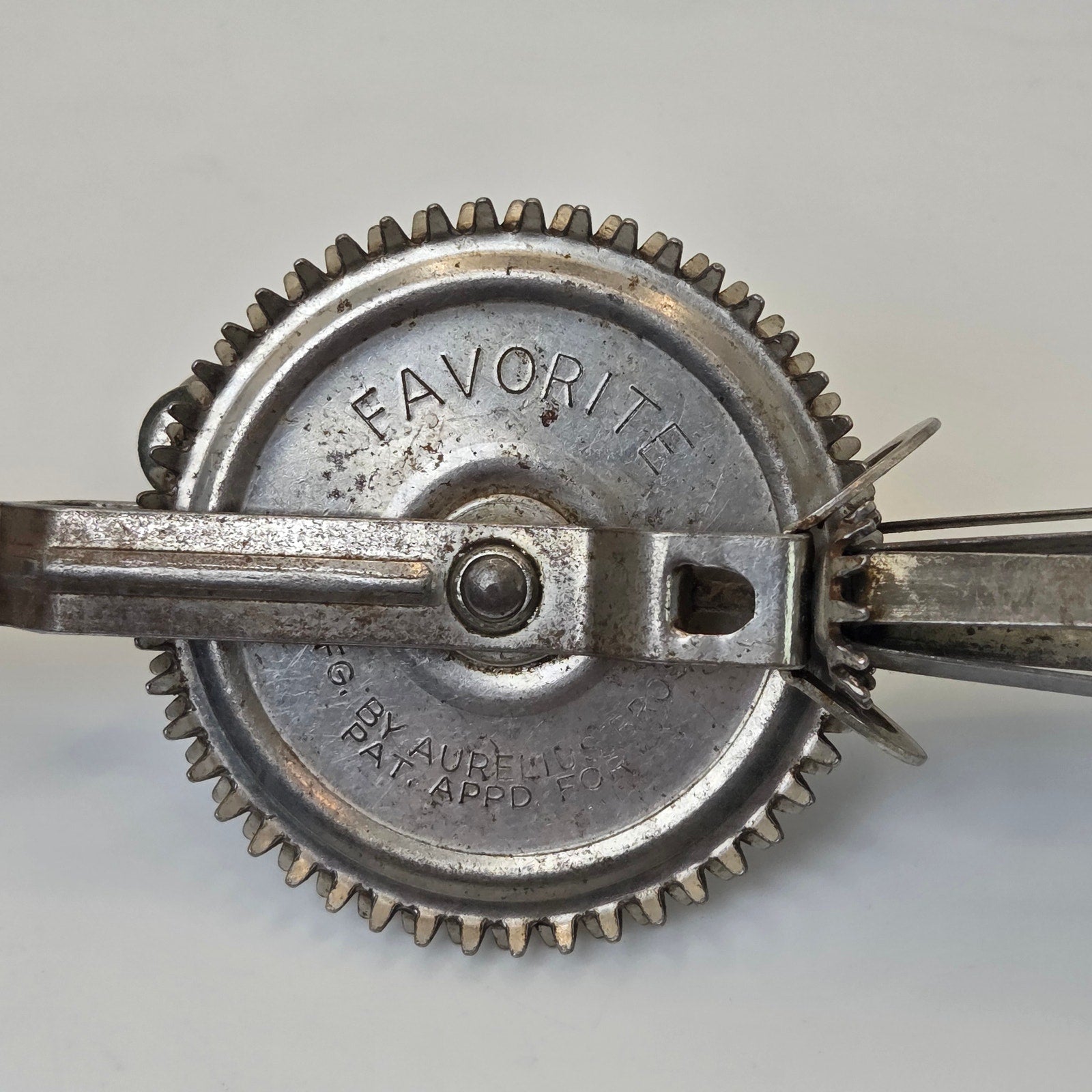 Favorite F.G. Aurelius Hand Crank Egg Beater Pat Appd For Antique Mixer