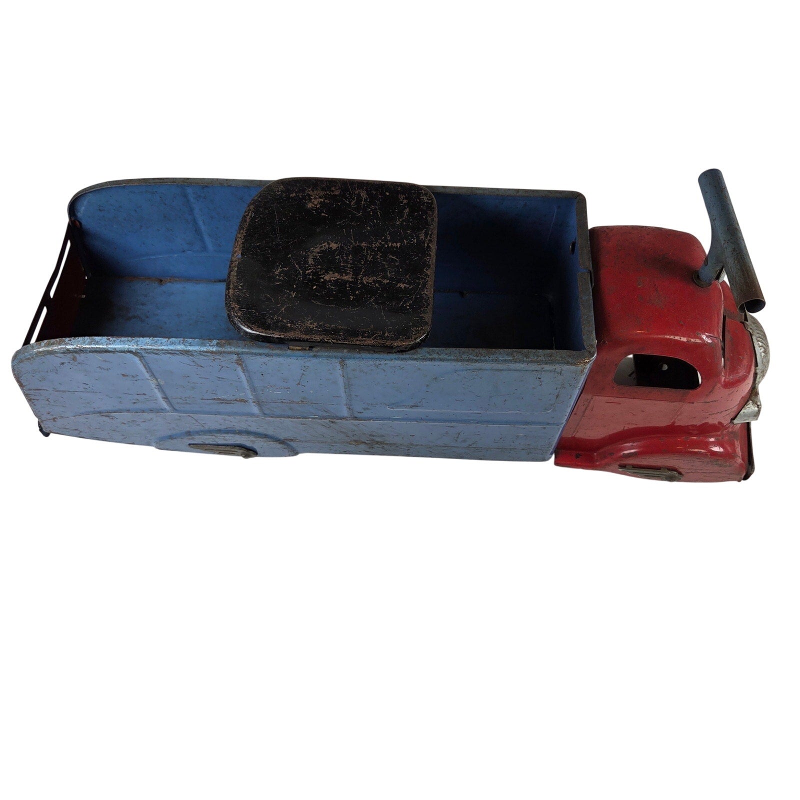 Louis Marx Ride On Toy Truck Vintage Pressed Steel Snap Mascot Graphic