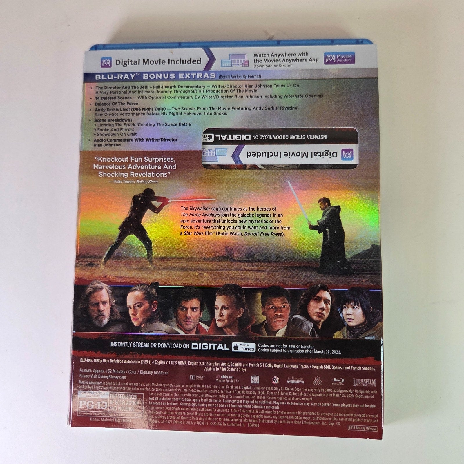 Star Wars: Episode VIII: The Last Jedi Blu-ray 2017