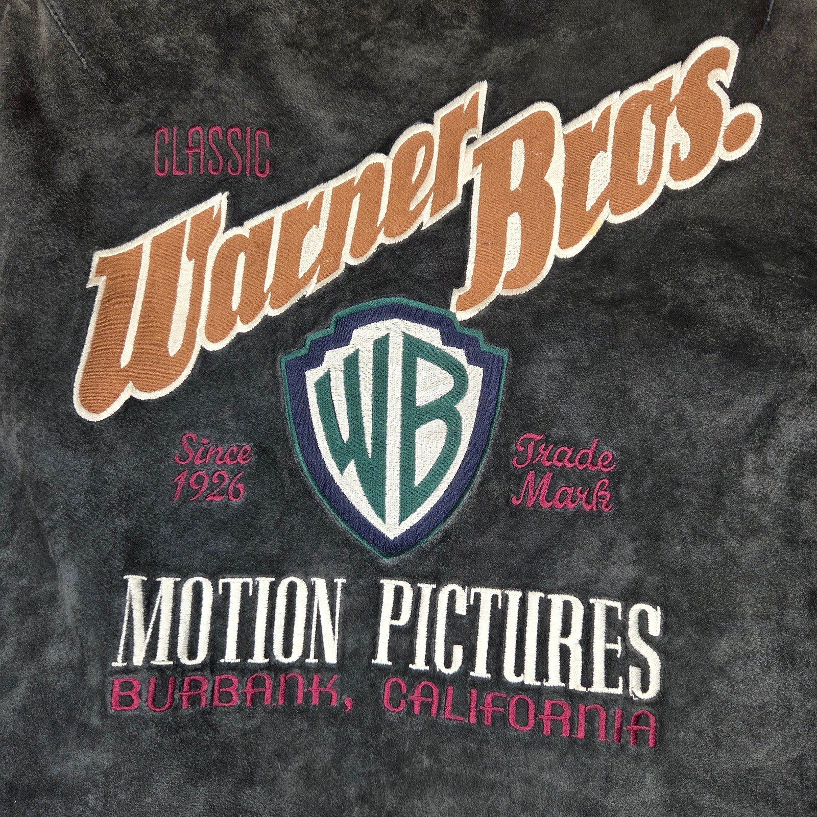Warner Bros Studio Store Leather Varsity Jacket Large WB Burbank Korea