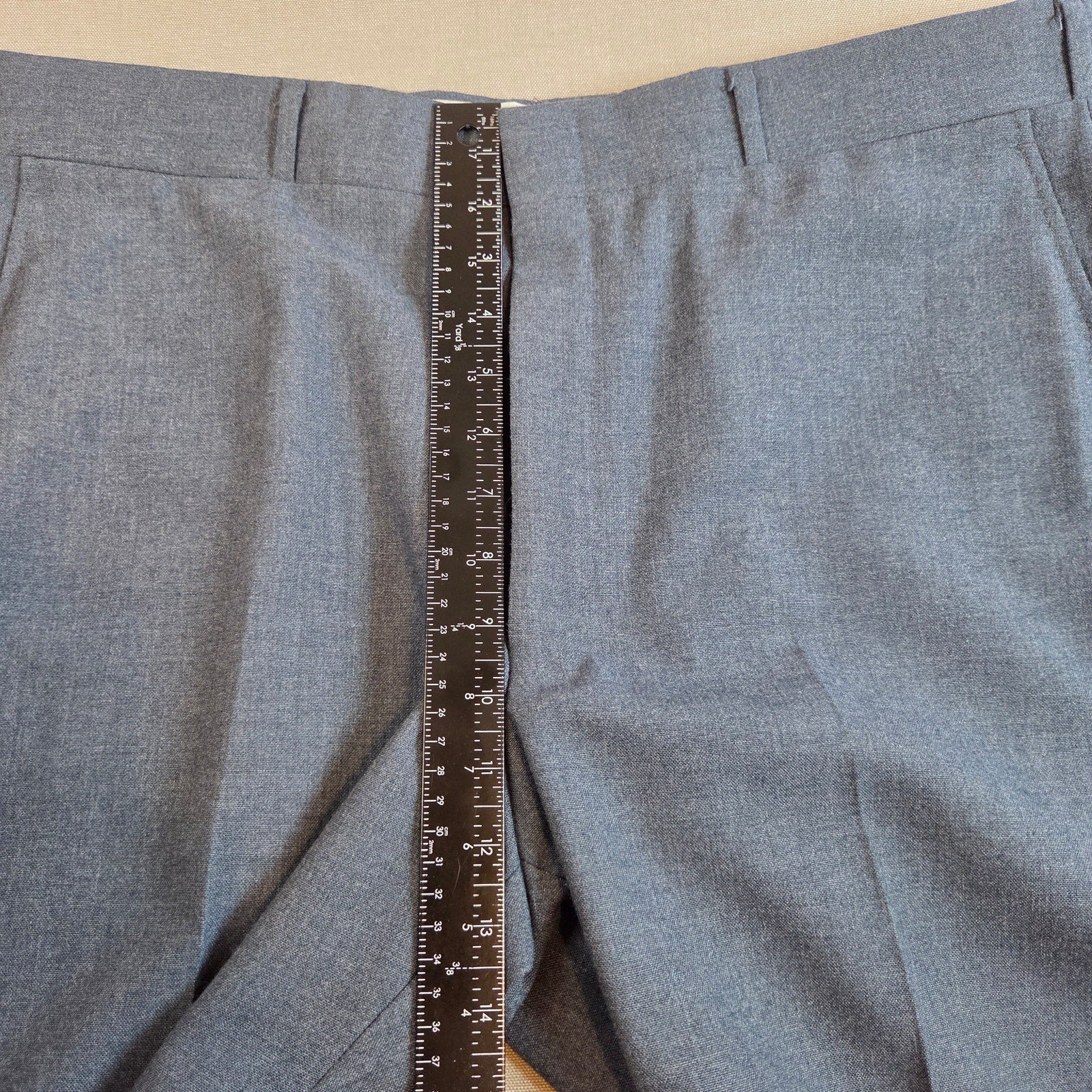 Vintage USA Made Pleated Dress Pants Gray Slacks 38x27 Classic Fit
