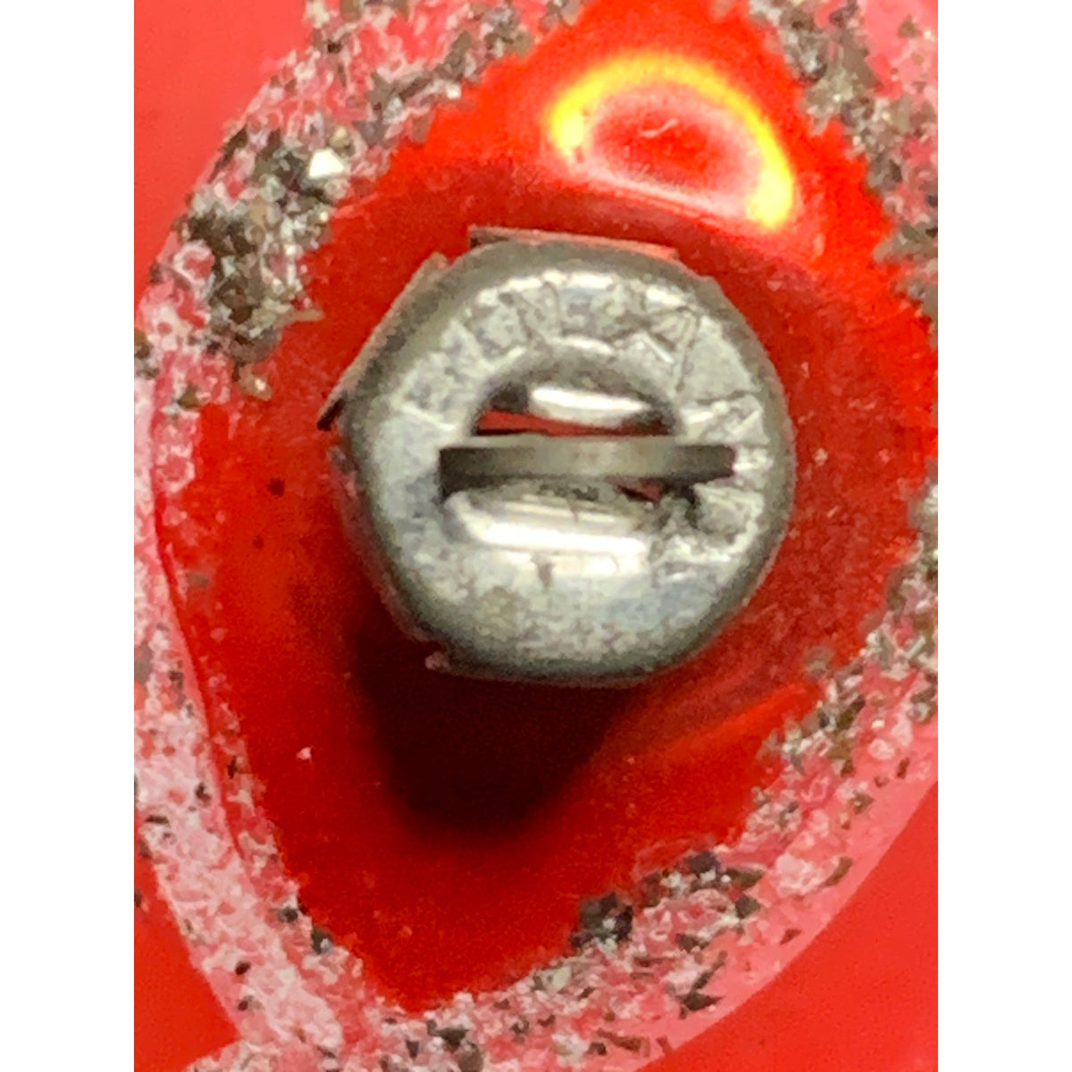Vintage 1950s 60s Poland Red Glass Christmas Ornament Silver Mica Glitter