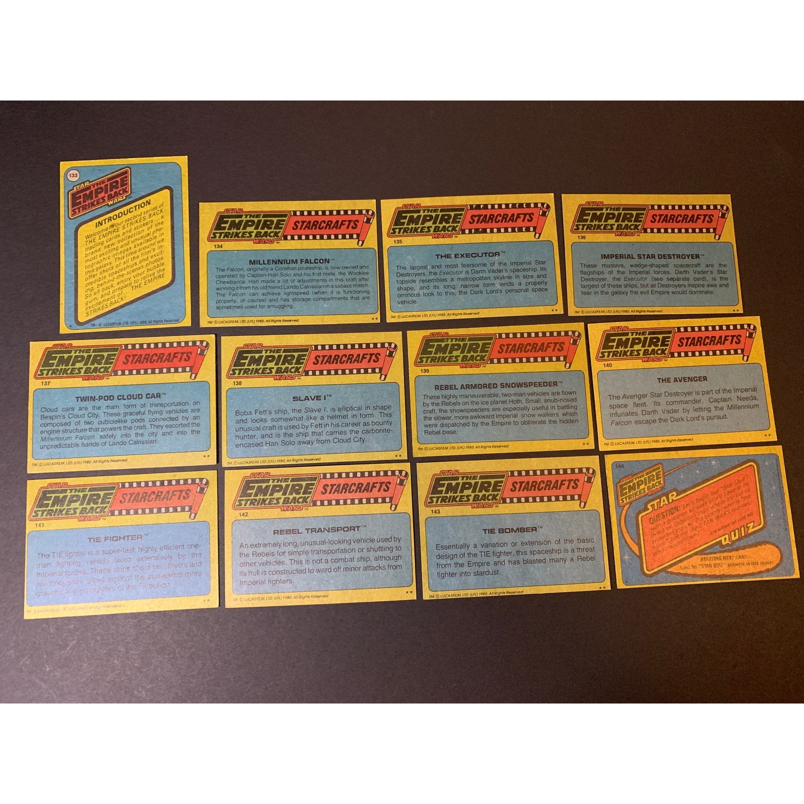 1980 Topps Empire Strikes Back Series 2 Complete Card Set