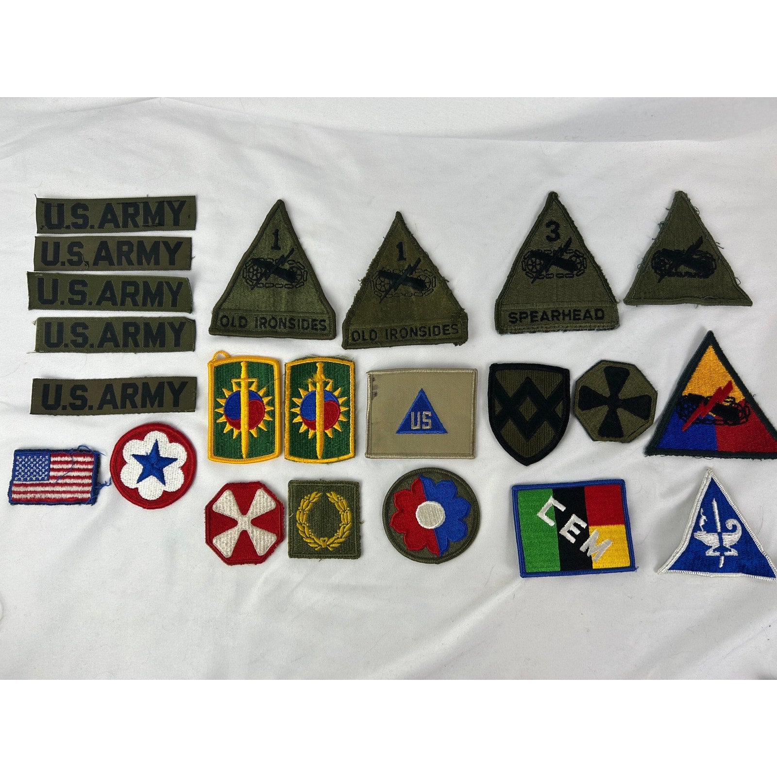 US Army Patch Lot Old Ironsides Spearhead Korea CEM US Army Tapes