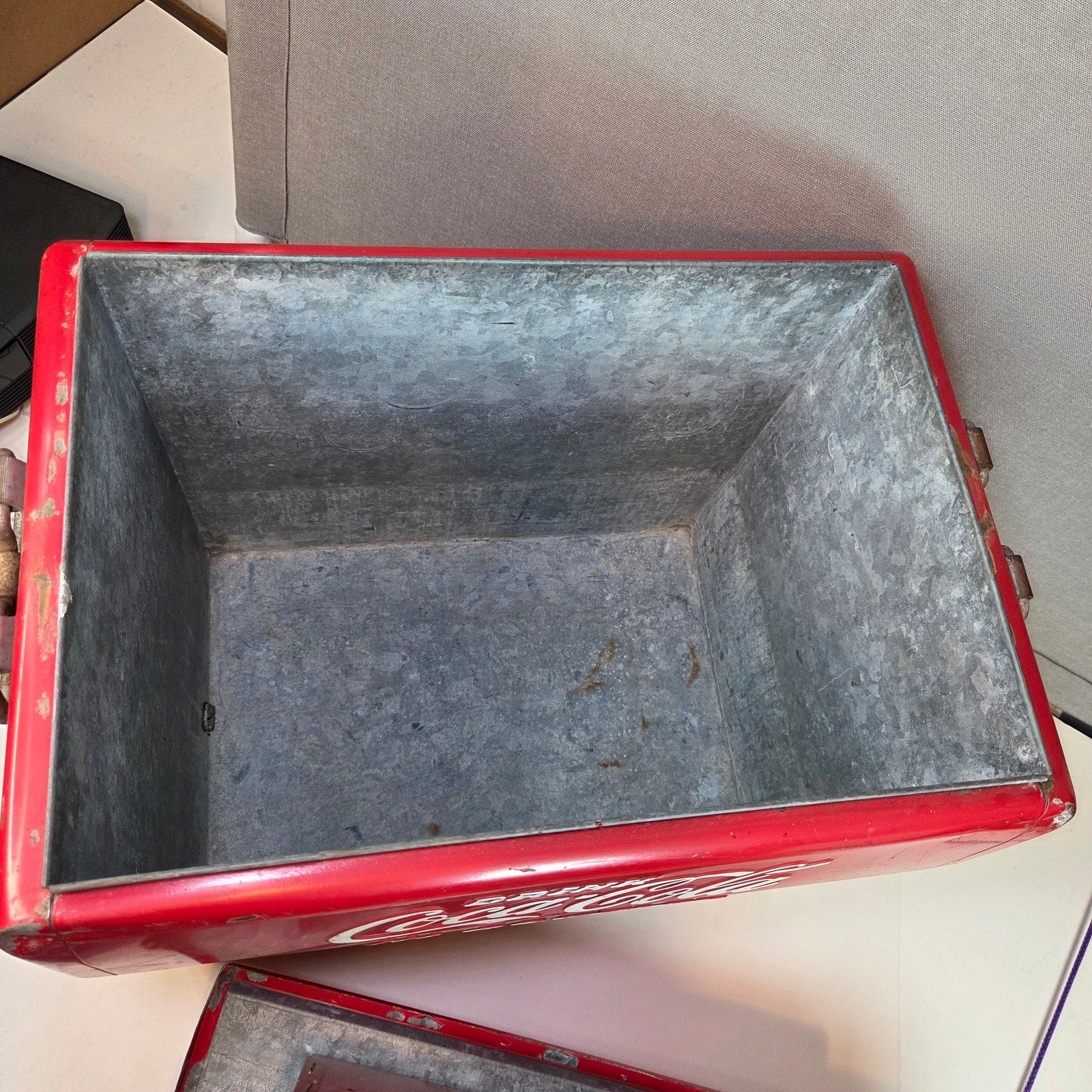 Vintage 1950s Coca-Cola Cavalier Metal Cooler w/ Tray & Opener Chattanooga TN