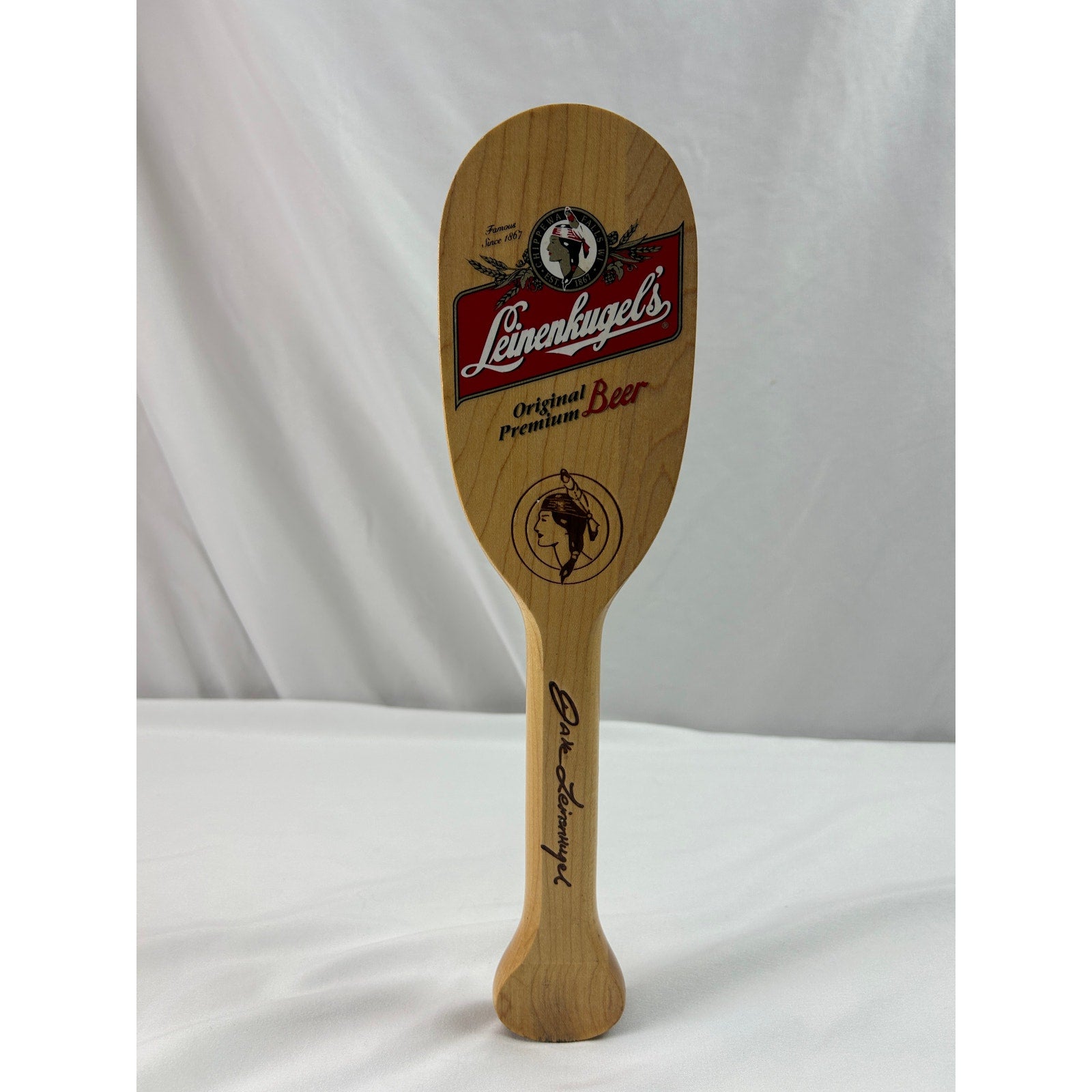 Leinenkugel's Jake Leinenkugel Signed Wood Beer Paddle Breweriana Advertising