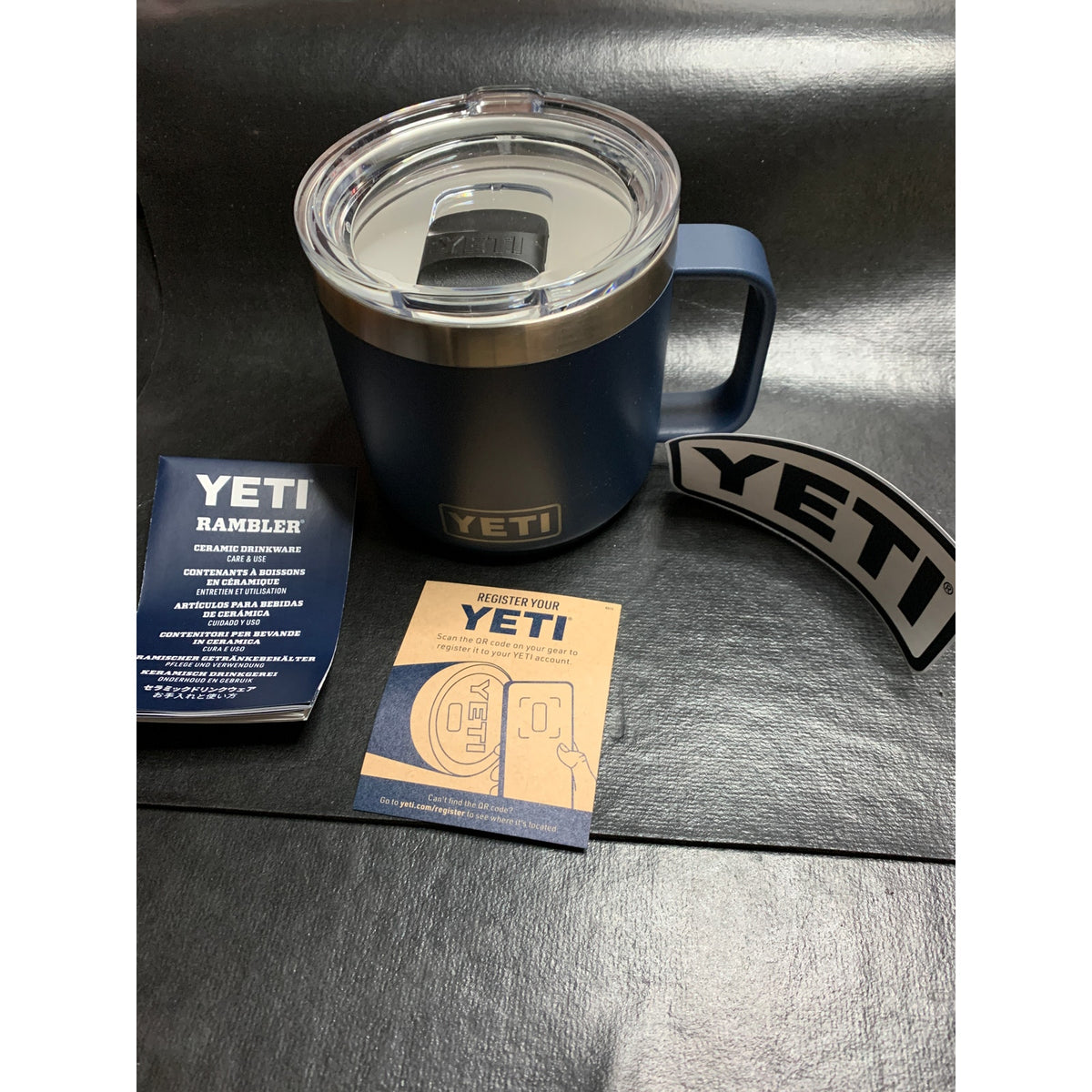 YETI Rambler 14 oz Ceramic Mug Navy ULINE Logo MagSlider Lid New